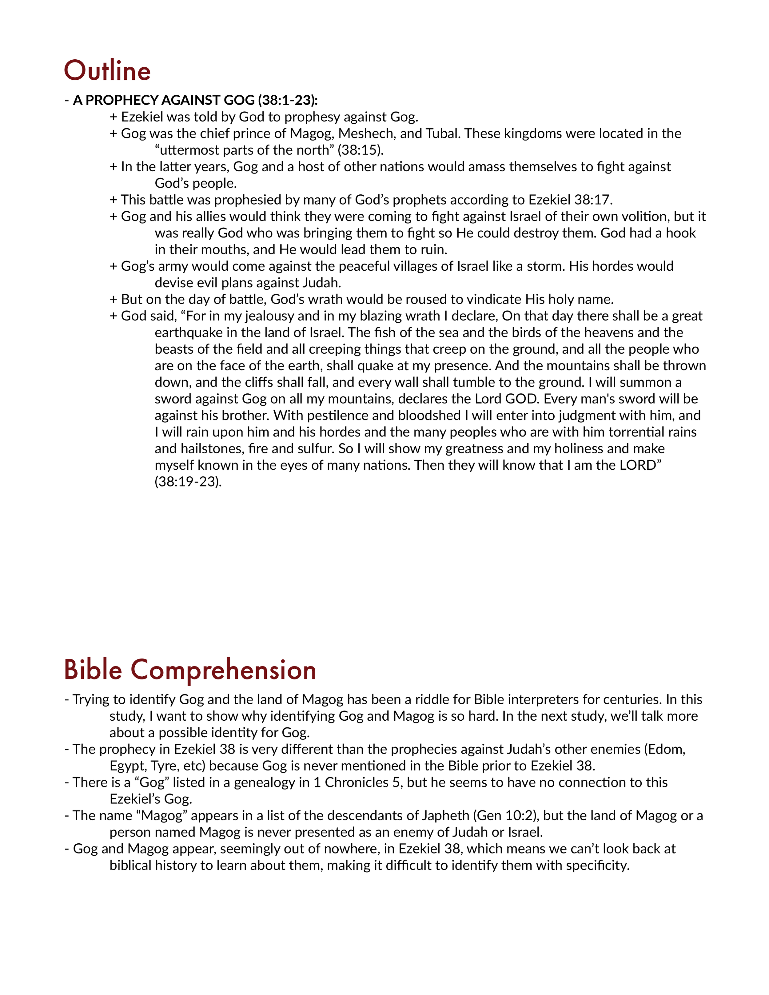Ezekiel 38 Outline and Summary