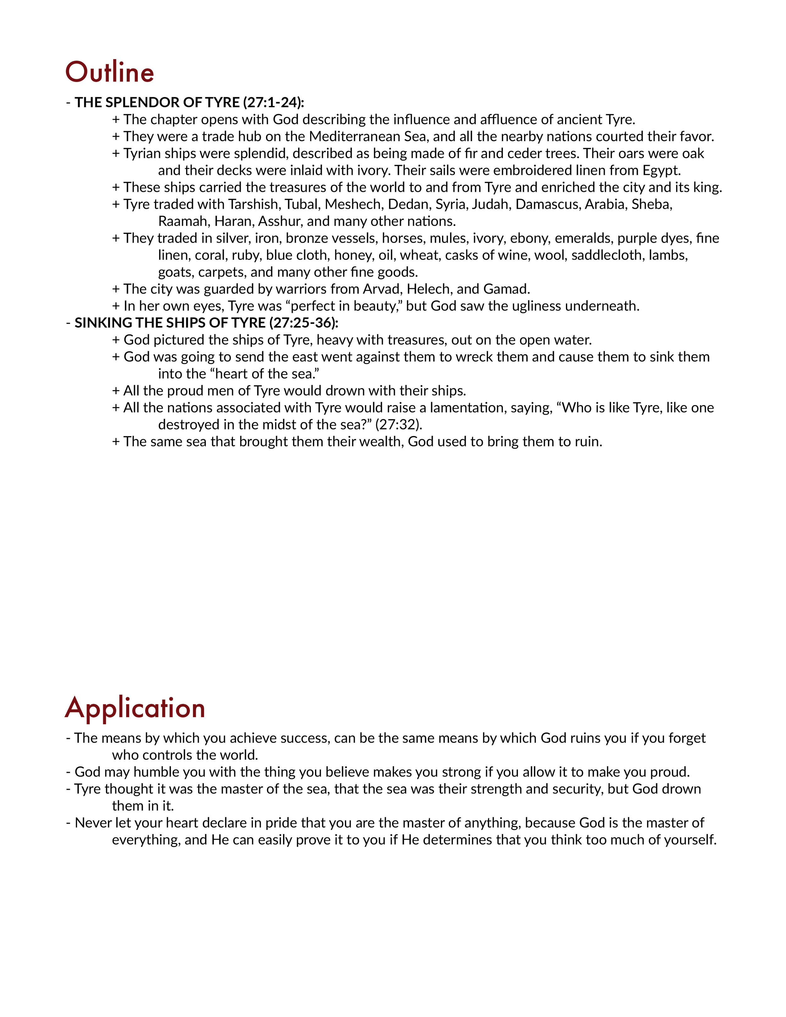 Ezekiel 27 Outline and Summary