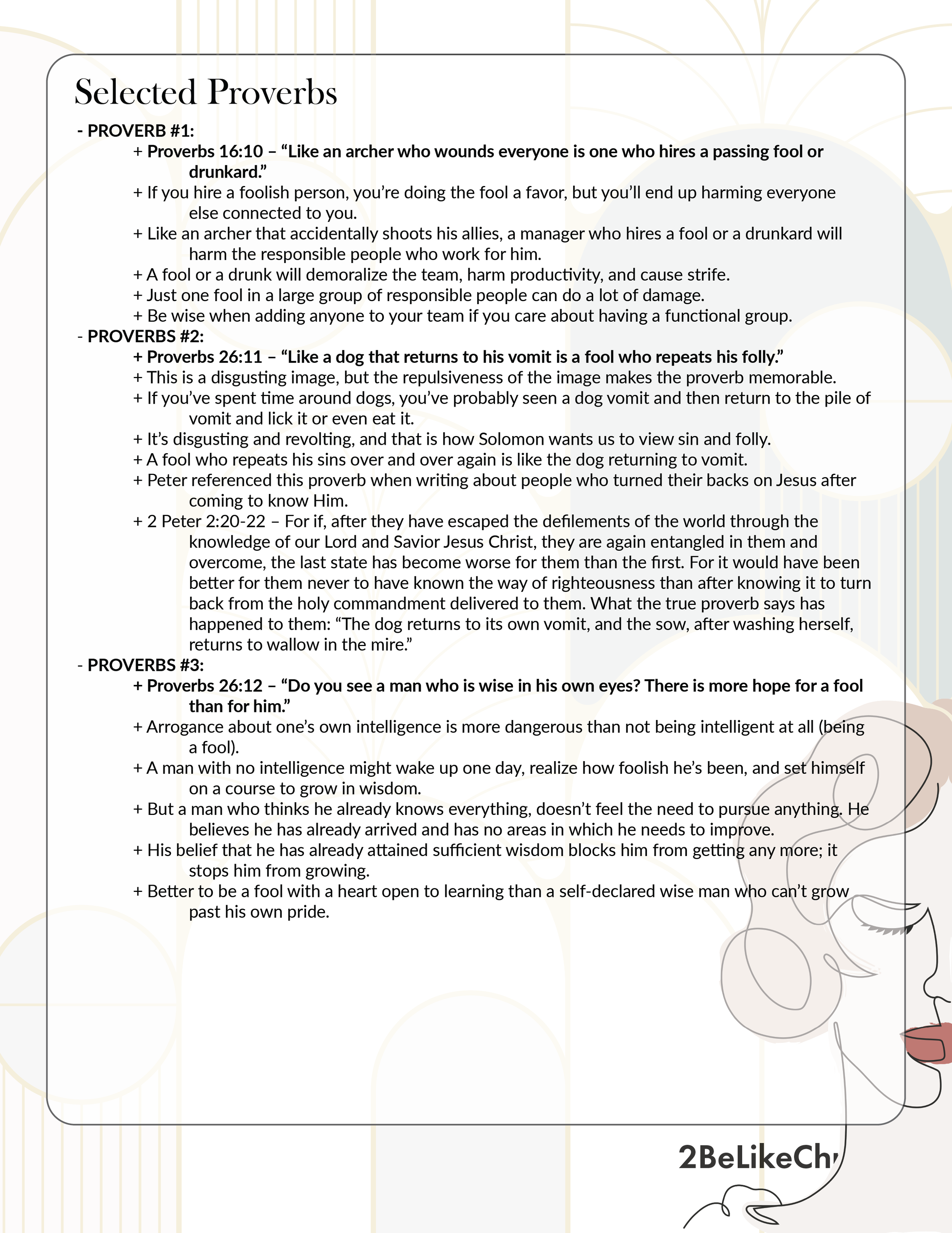 Proverbs 26 Summary - 5 Minute Bible Study — 2BeLikeChrist