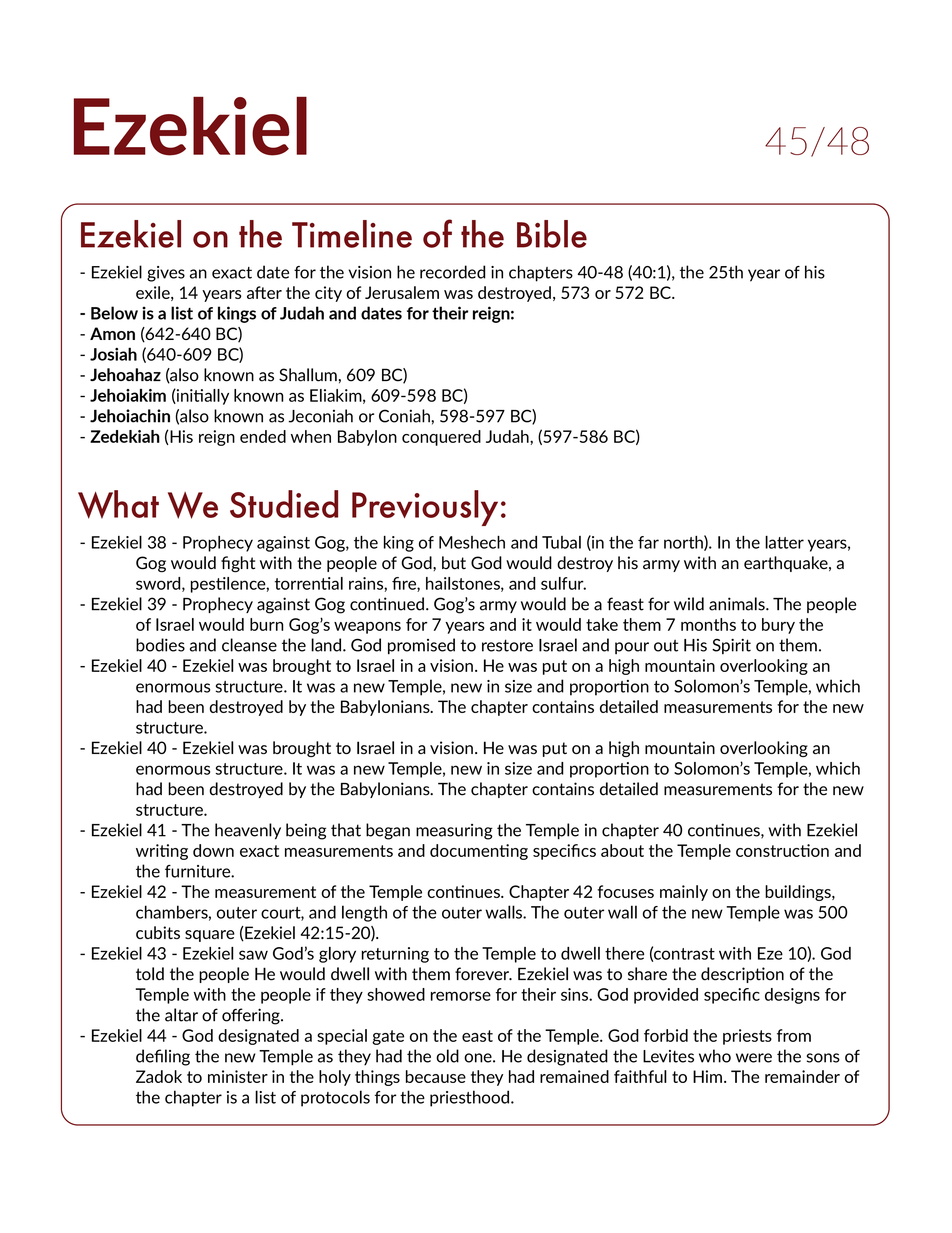 Ezekiel 45 Bible Study