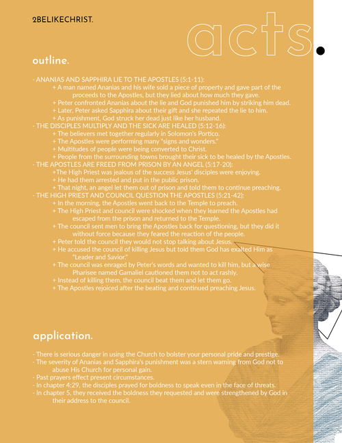 Acts 5 Summary - 5 Minute Bible Study — 2BeLikeChrist