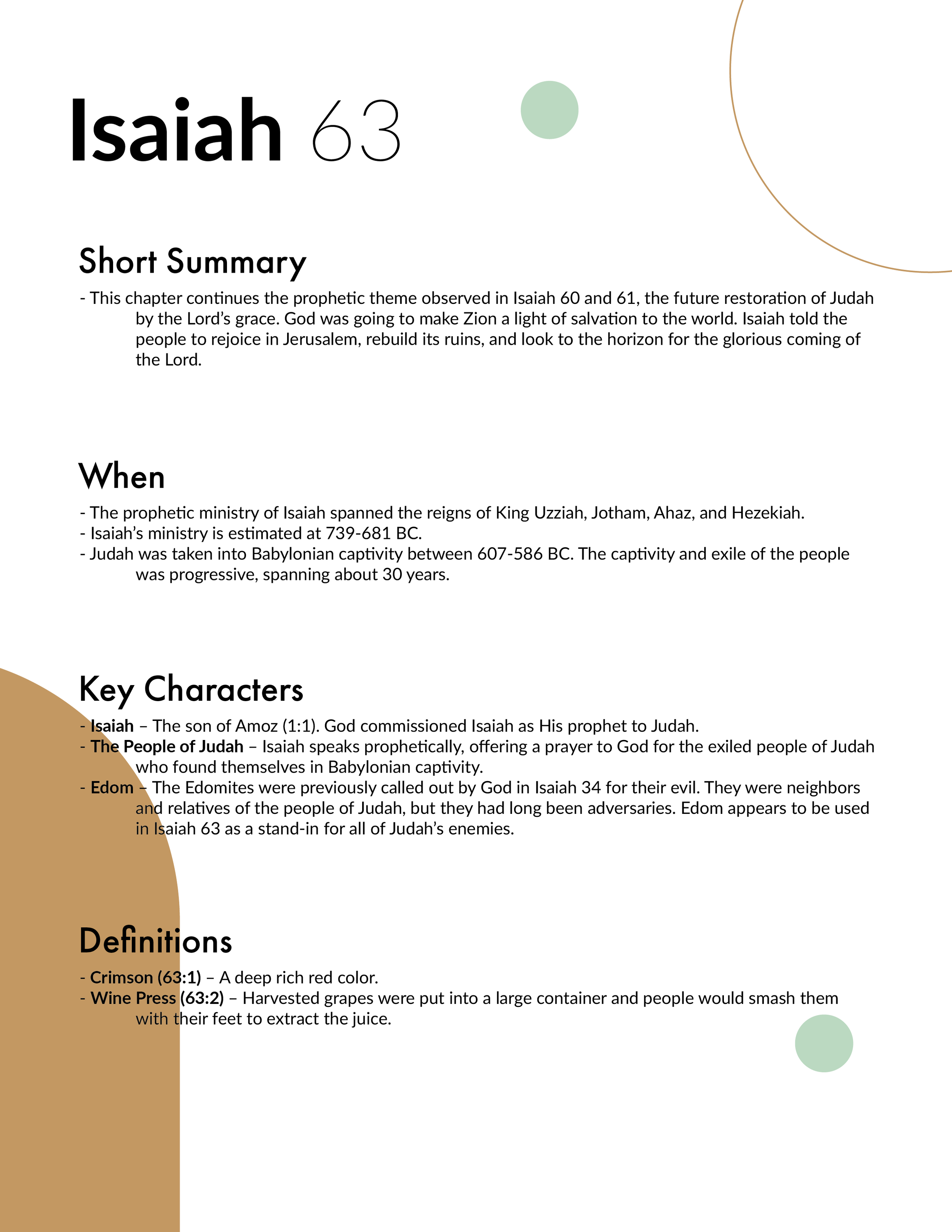 Isaiah 63 Bible Study and Printable