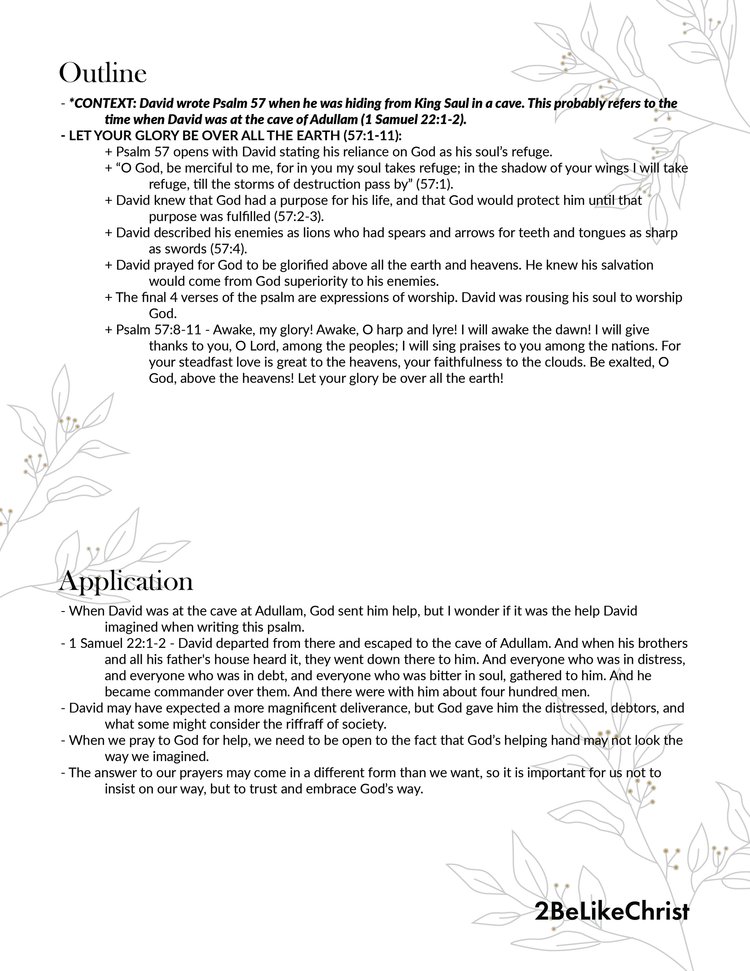 Psalm 57 Summary Psalm 57 Summary