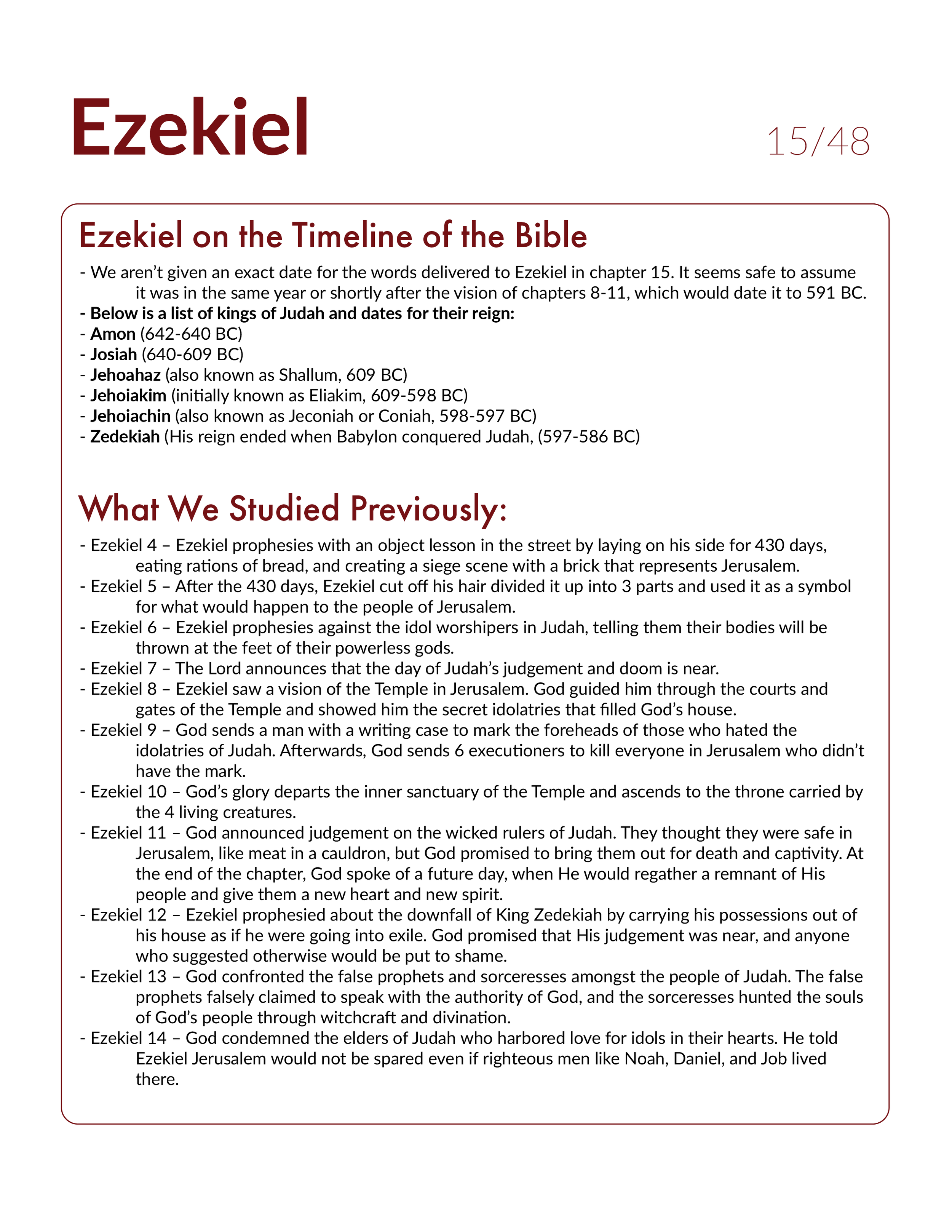 Ezekiel 15 Bible Study and Summary