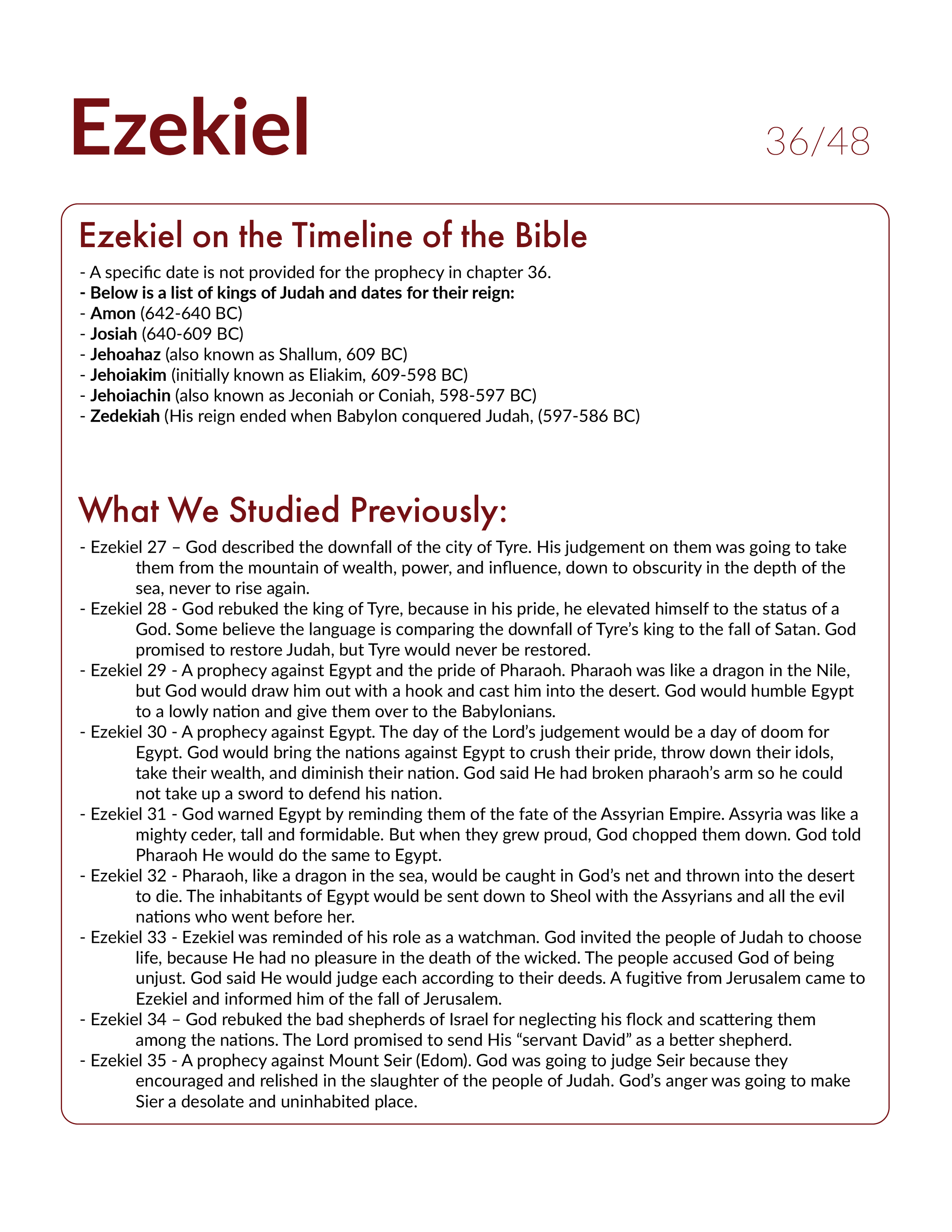 Ezekiel 36 Bible Study and Outline