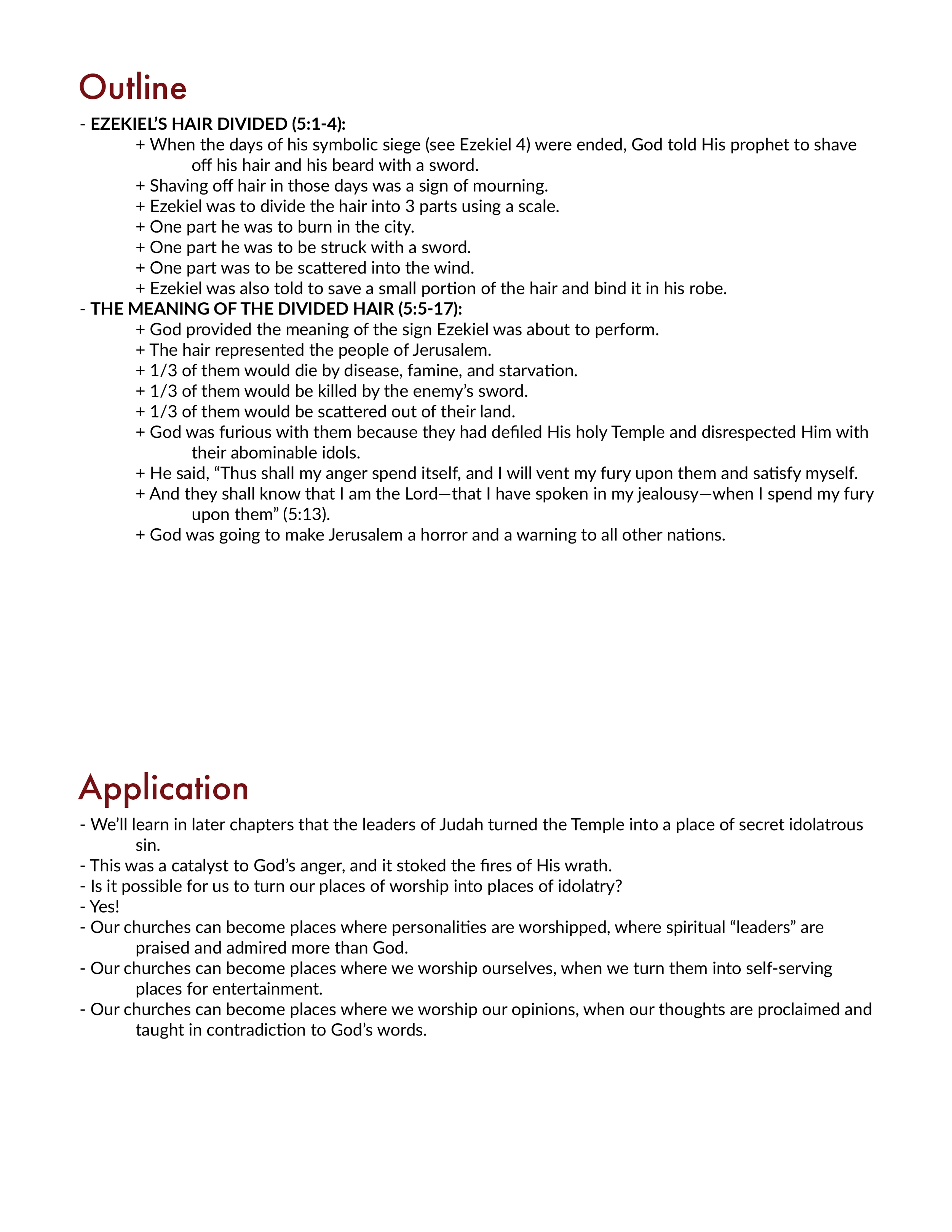 Ezekiel 5 Commentary and Application