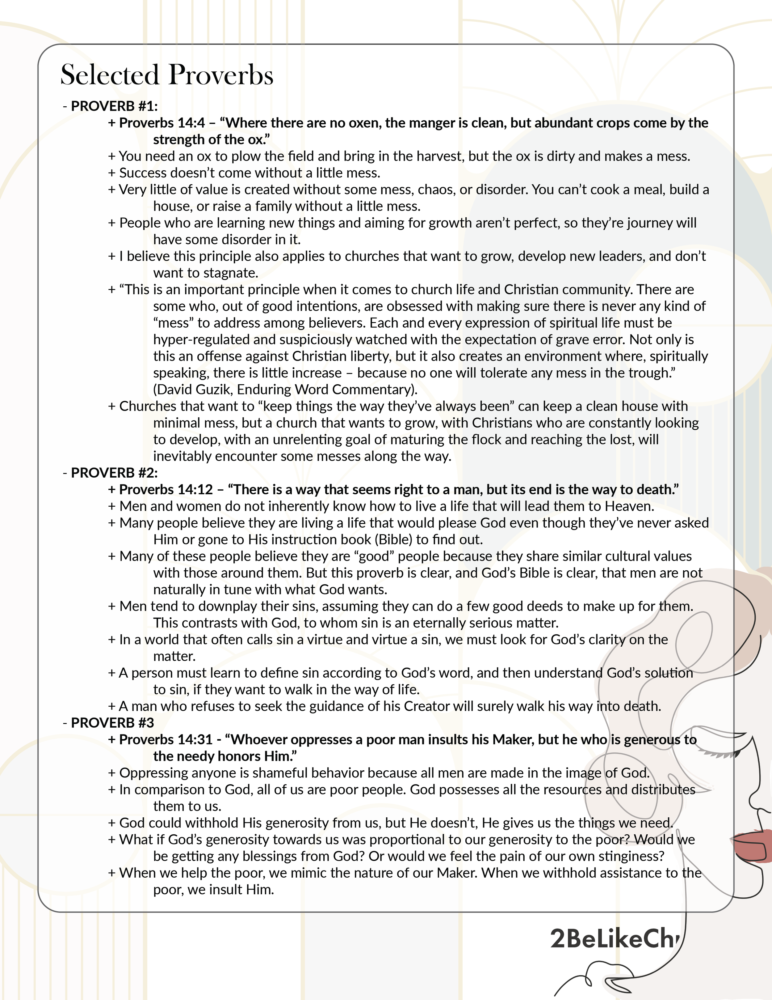 Proverbs 14 Summary - 5 Minute Bible Study — 2BeLikeChrist