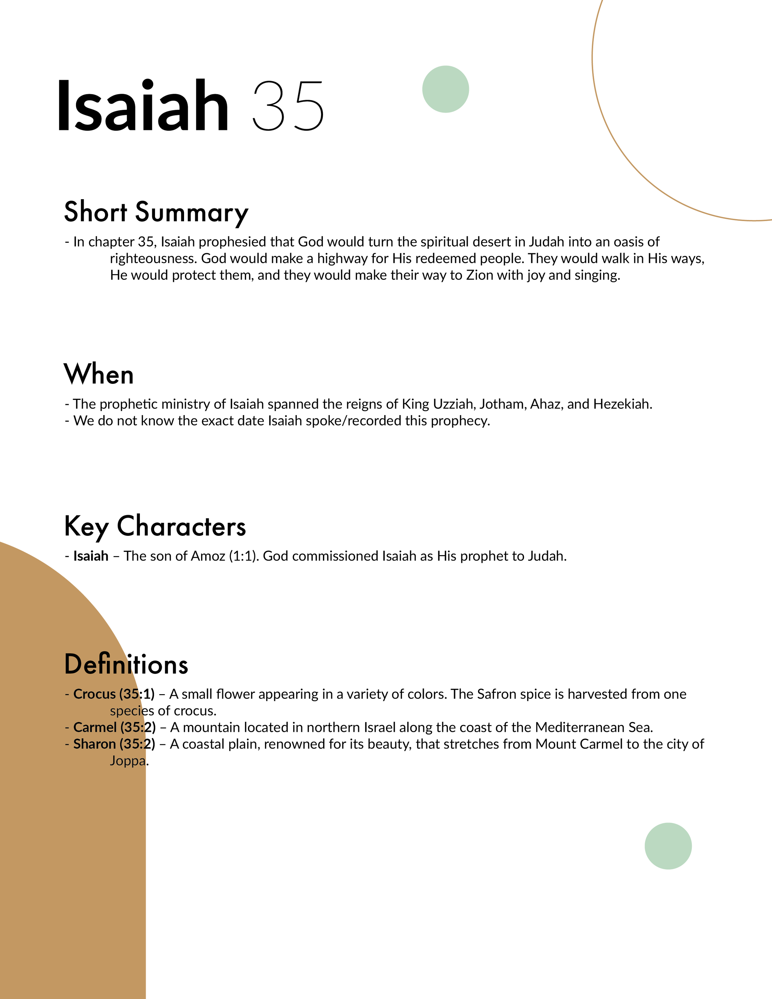 Isaiah 35 Bible Study and Outline