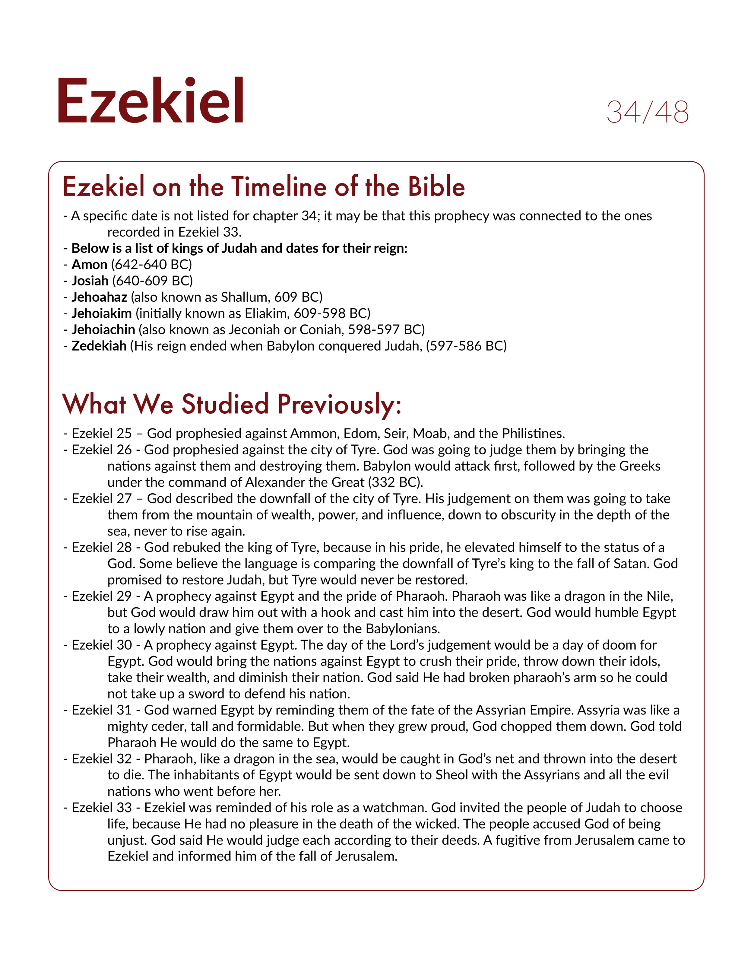 Ezekiel 34 Bible Study