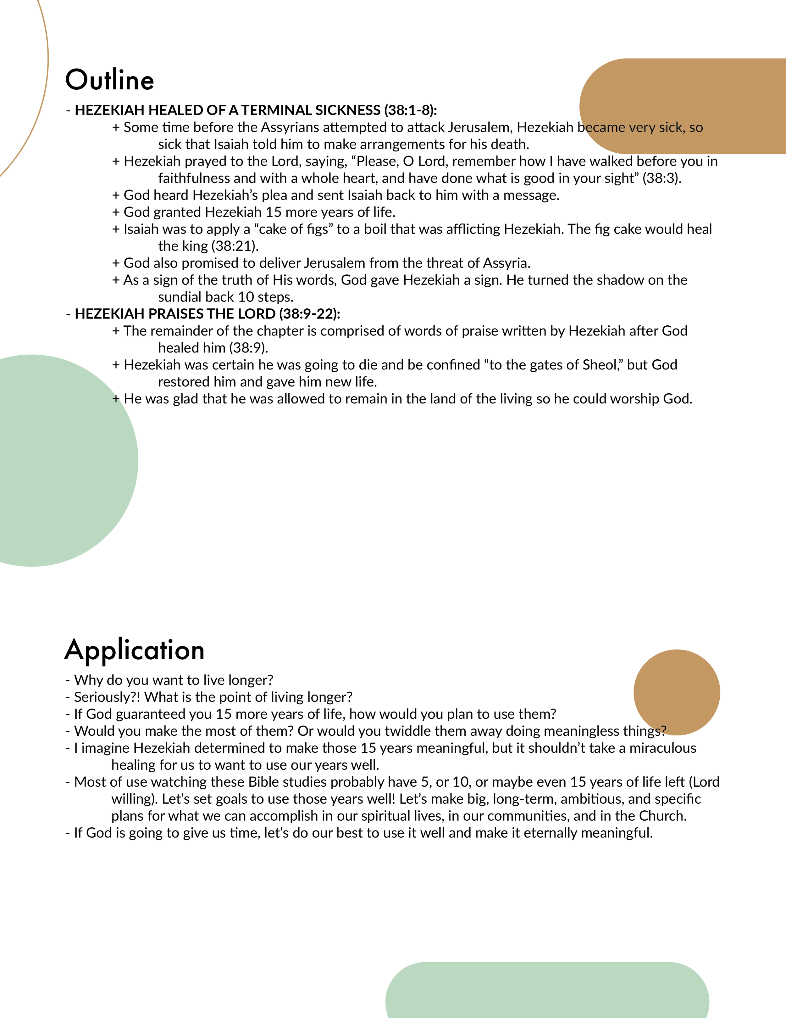 Isaiah 38 Outline and Application