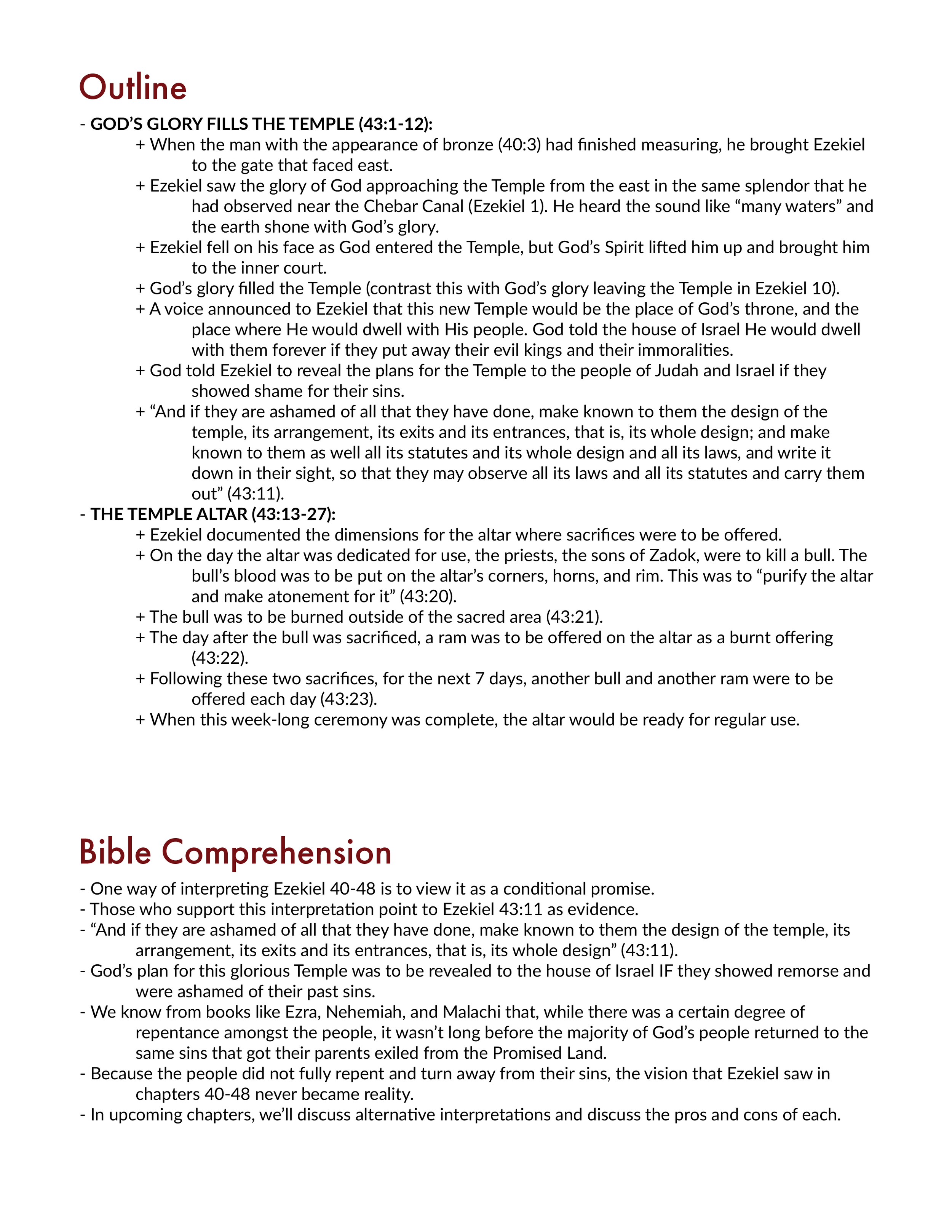 Ezekiel 43 Outline and Explanation