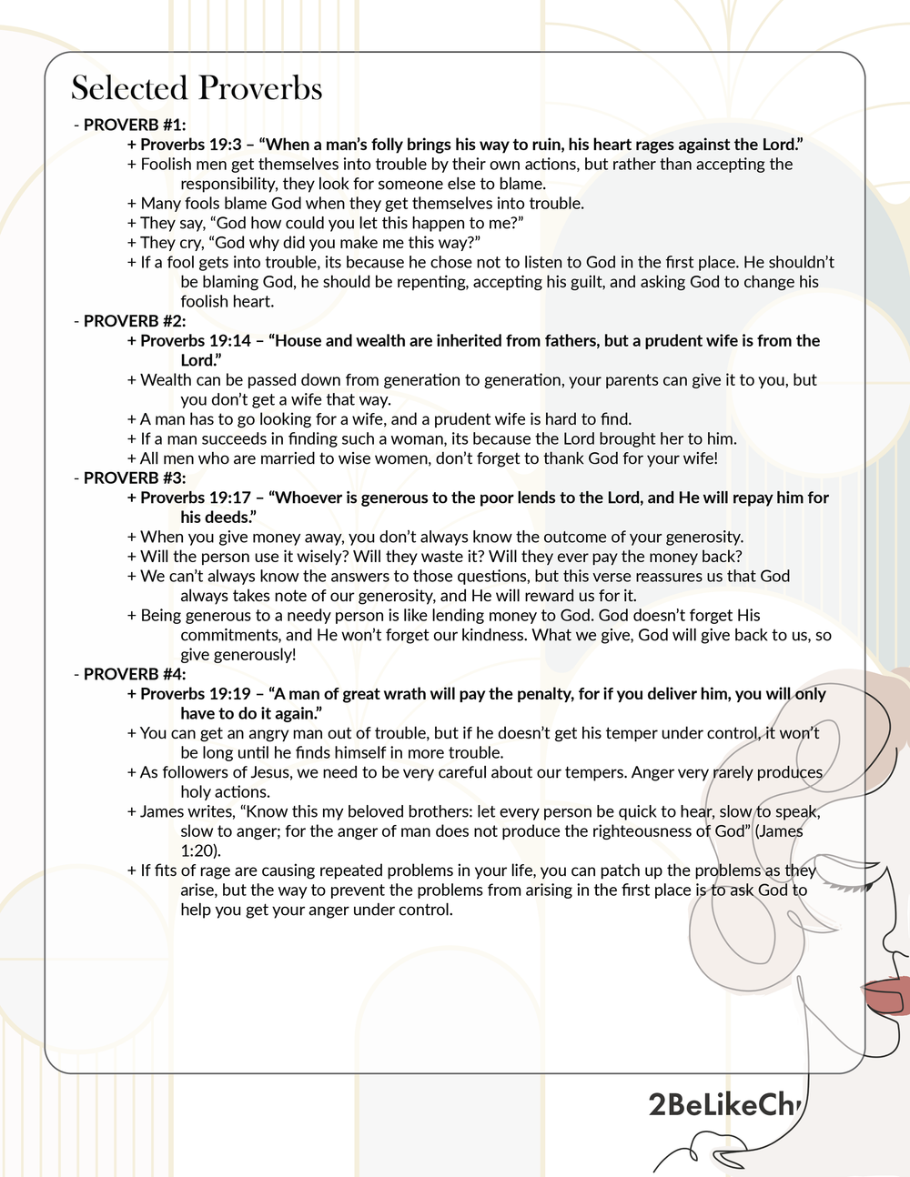 Proverbs 19 Summary - 5 Minute Bible Study — 2BeLikeChrist