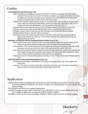 Proverbs 8 Summary - 5 Minute Bible Study — 2BeLikeChrist