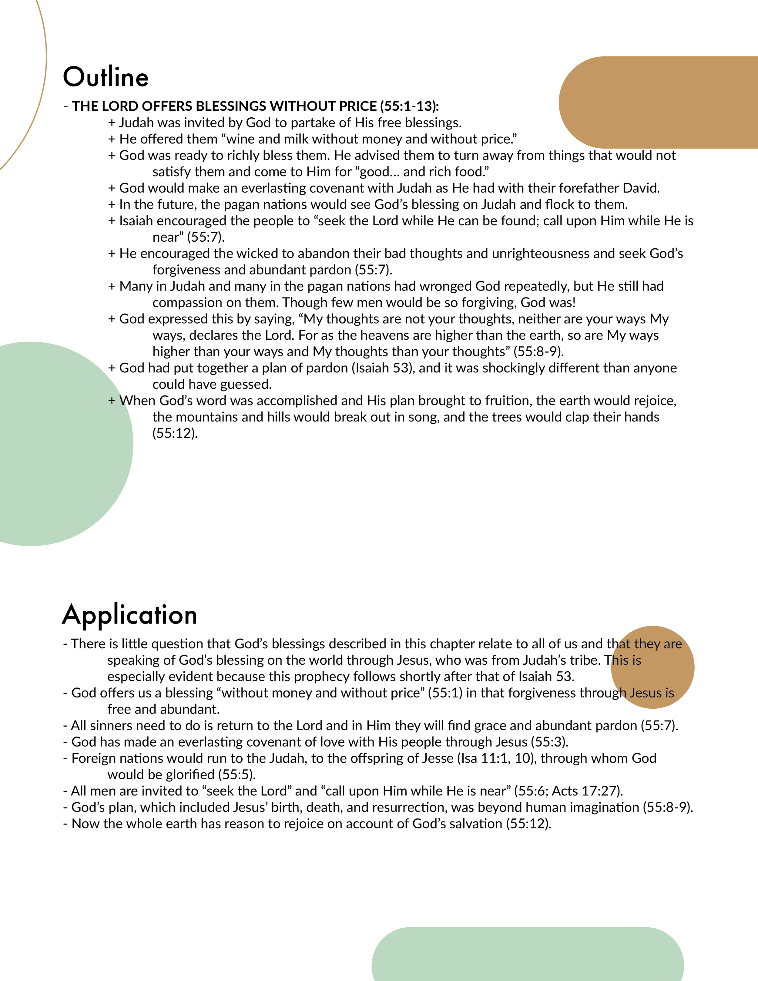 Isaiah 55 outline and application