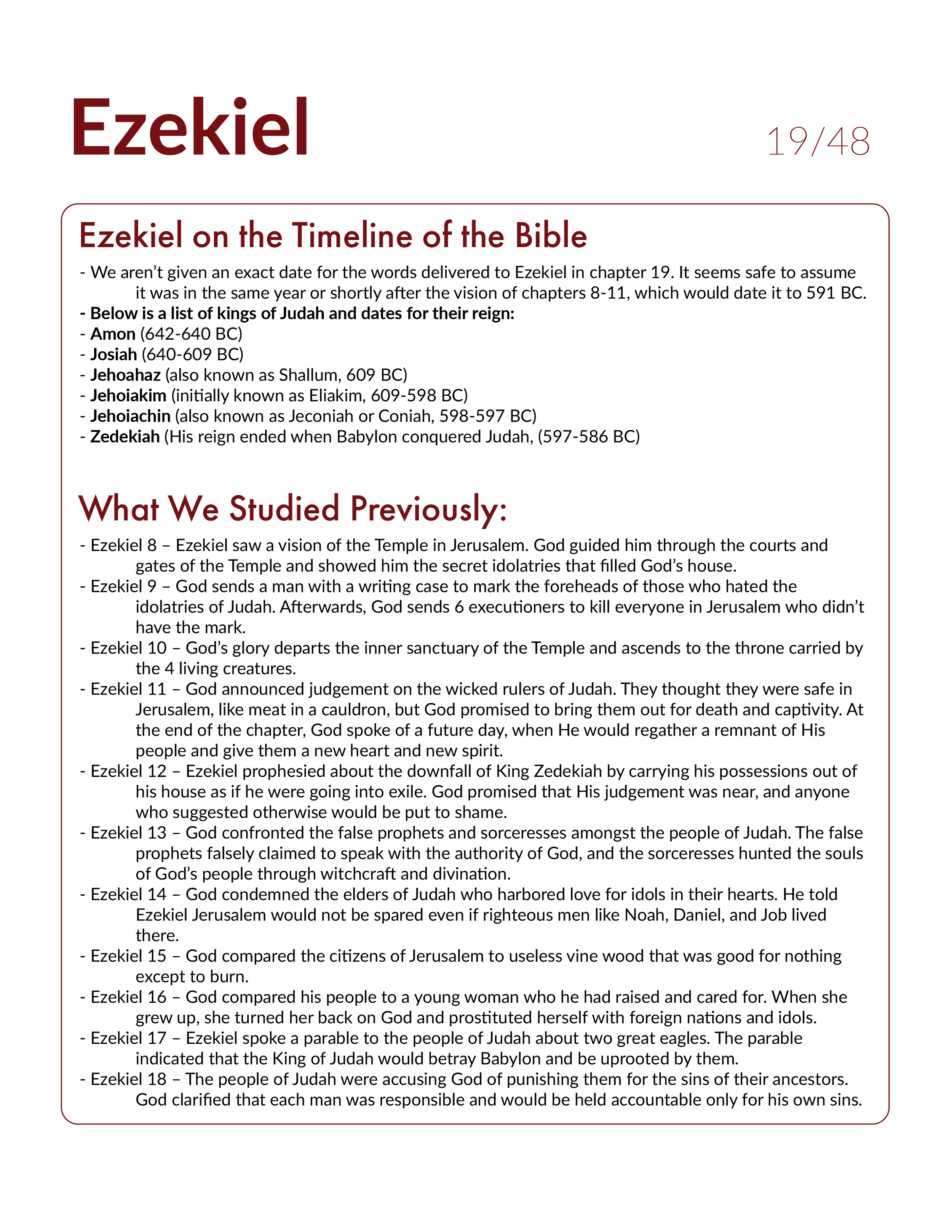 Ezekiel 19 Summary and Bible Study