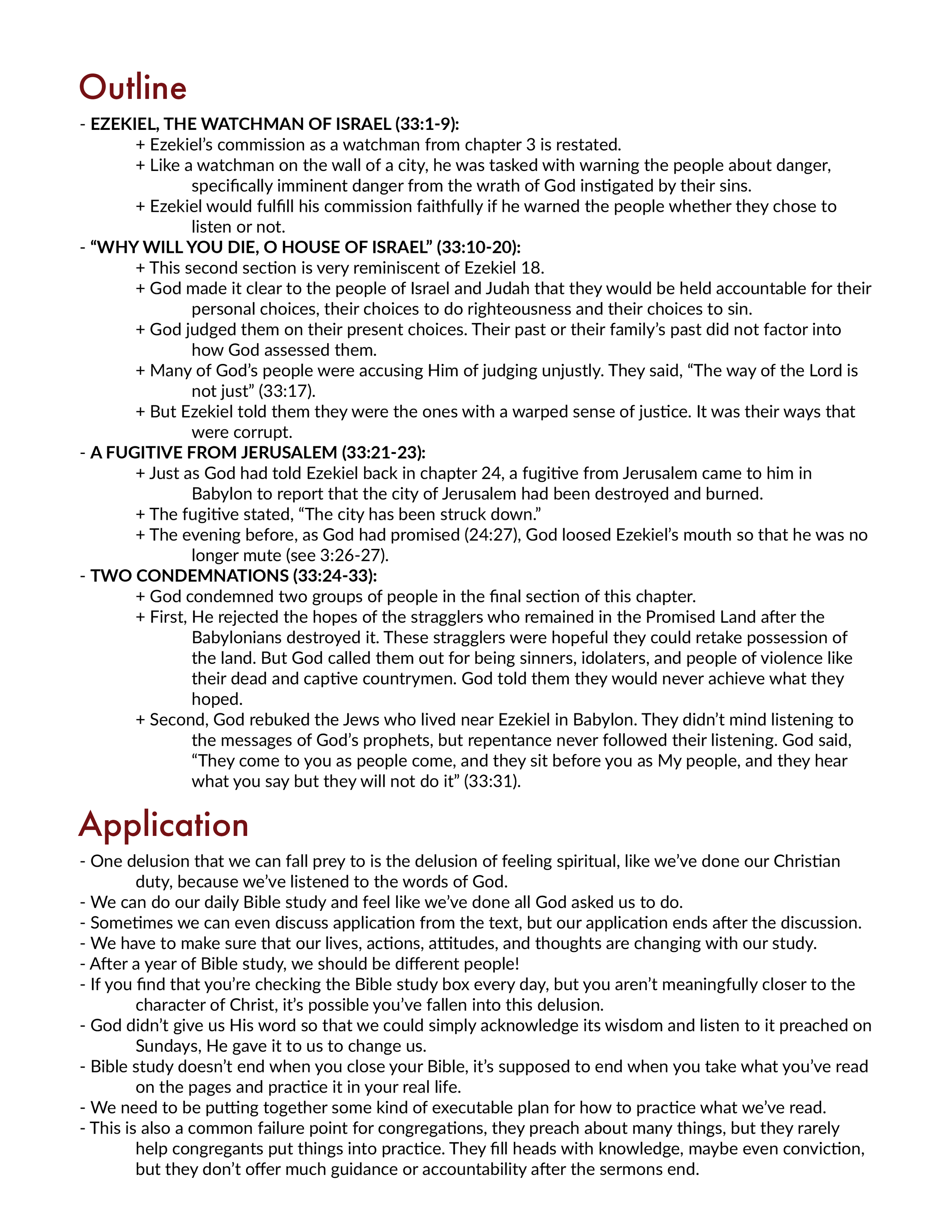 Ezekiel 33 Bible study and Explanation