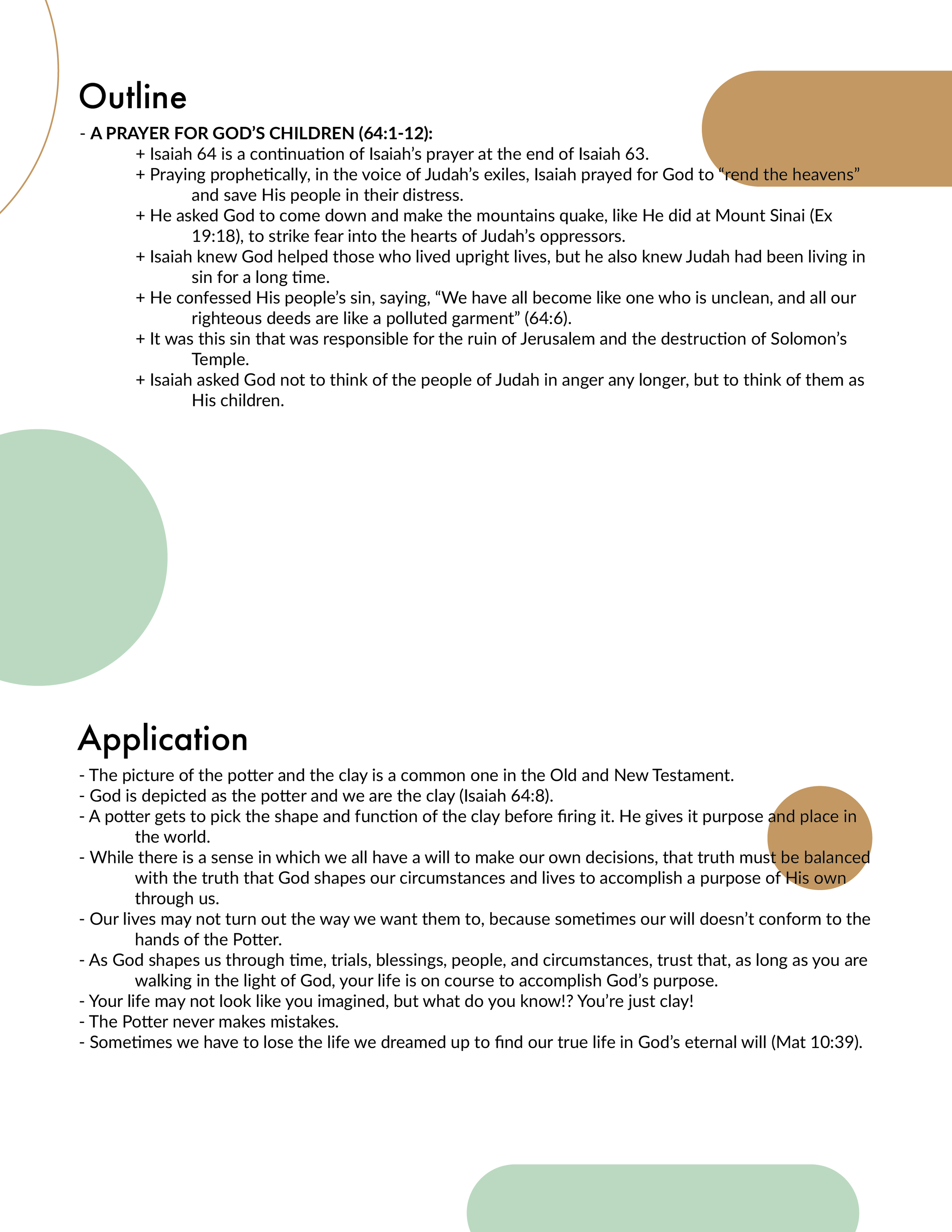 Isaiah 64 Outline and Application