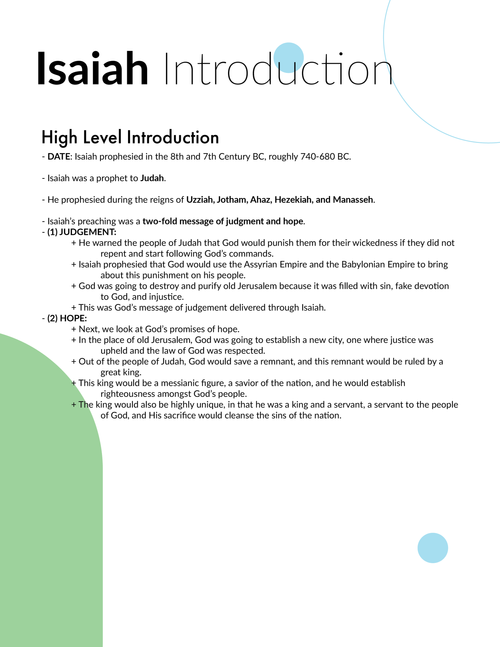 Isaiah Introduction - Bible Study in 5 Minutes — 2BeLikeChrist