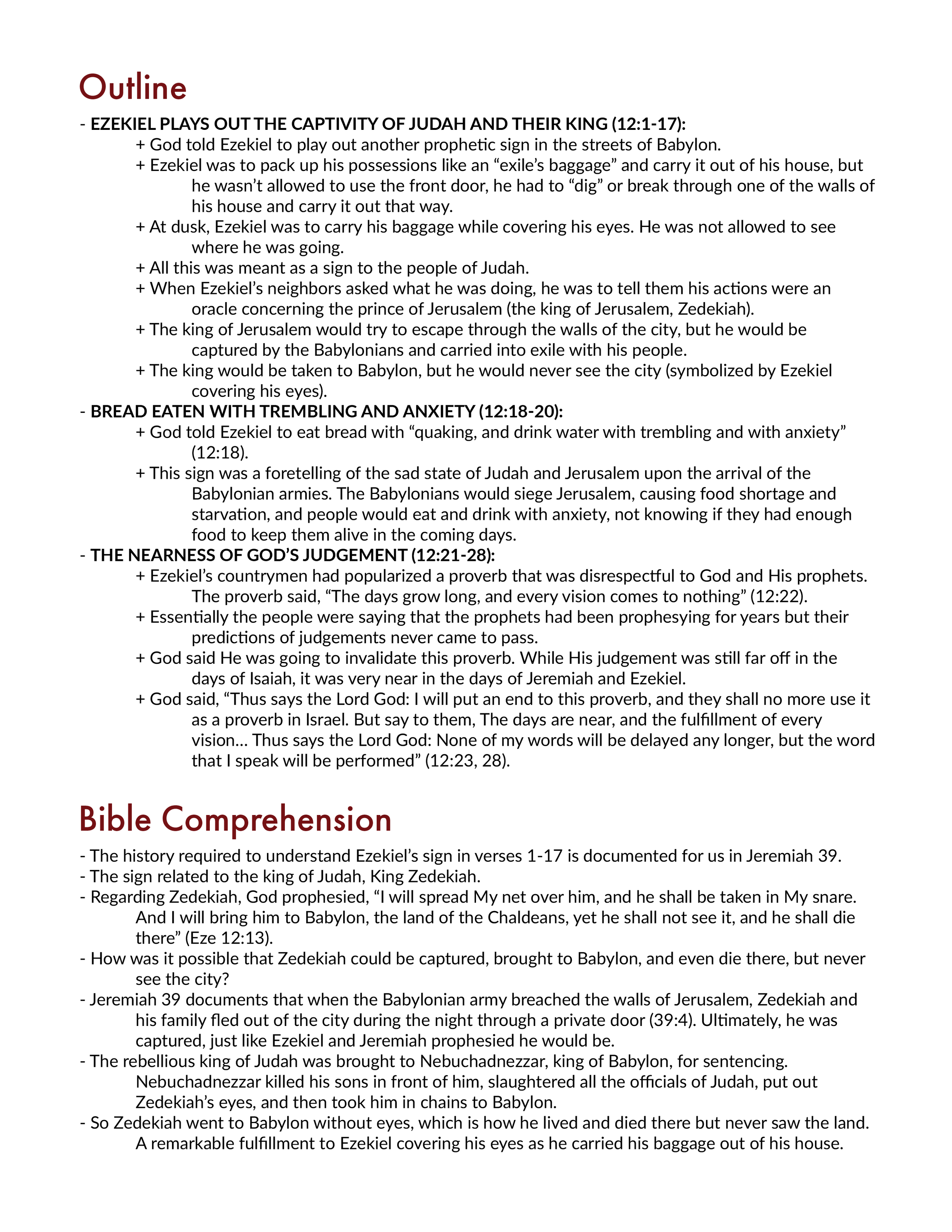 Ezekiel 12 Bible Study and Commentary