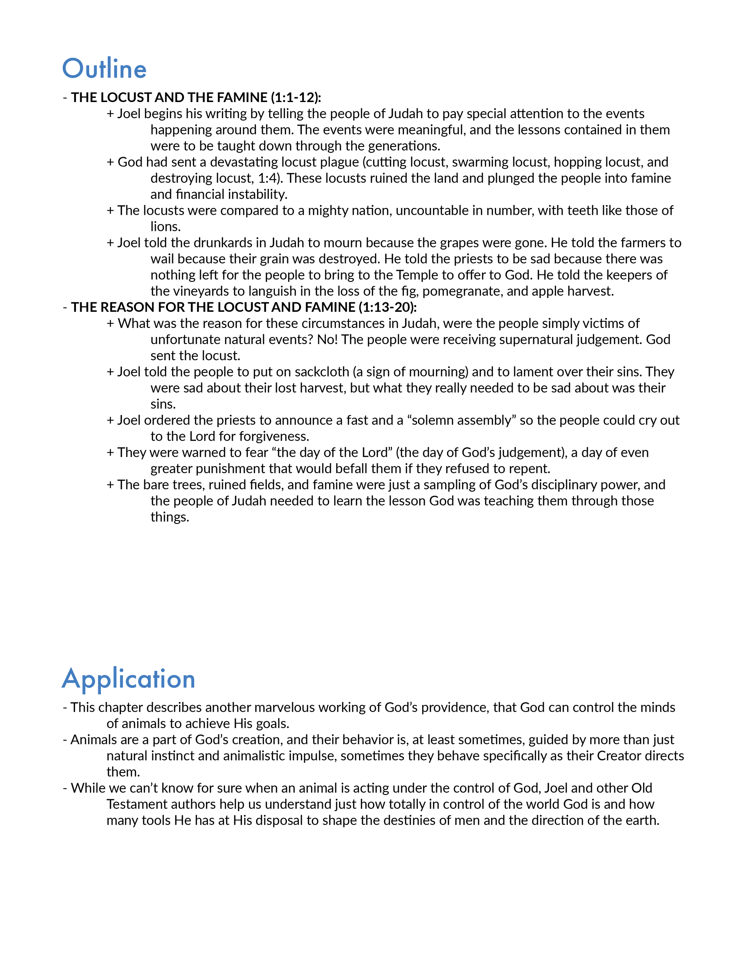 Joel 1 Bible Study and Application