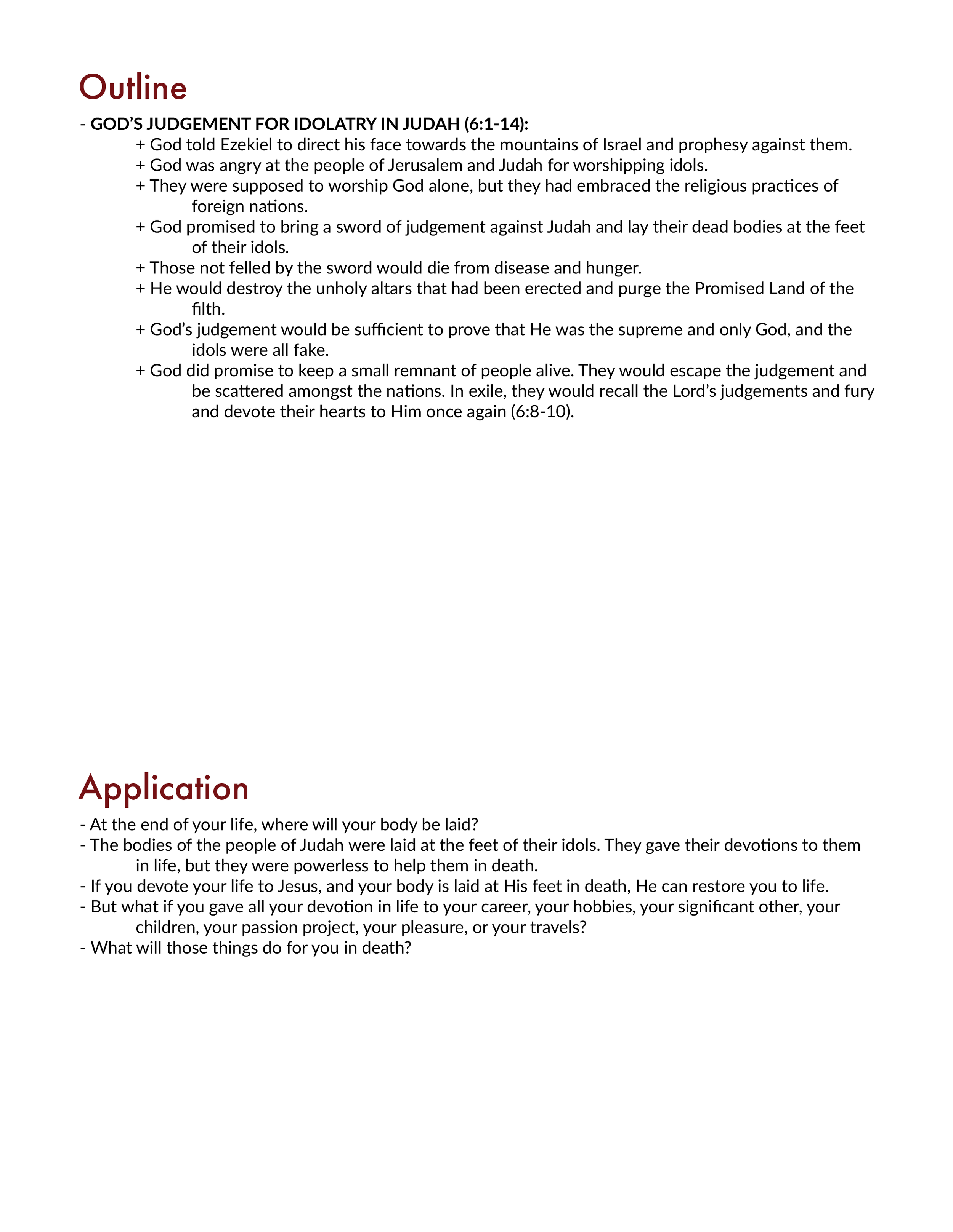 Ezekiel 6 Outline and Application