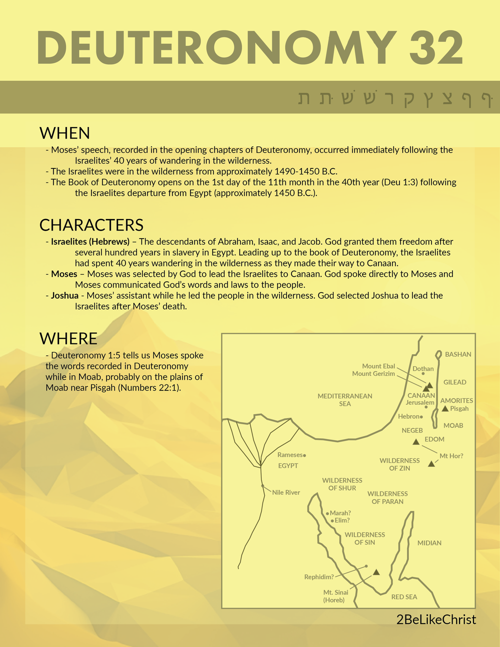 Deuteronomy 32 Summary - 5 Minute Bible Study — 2BeLikeChrist