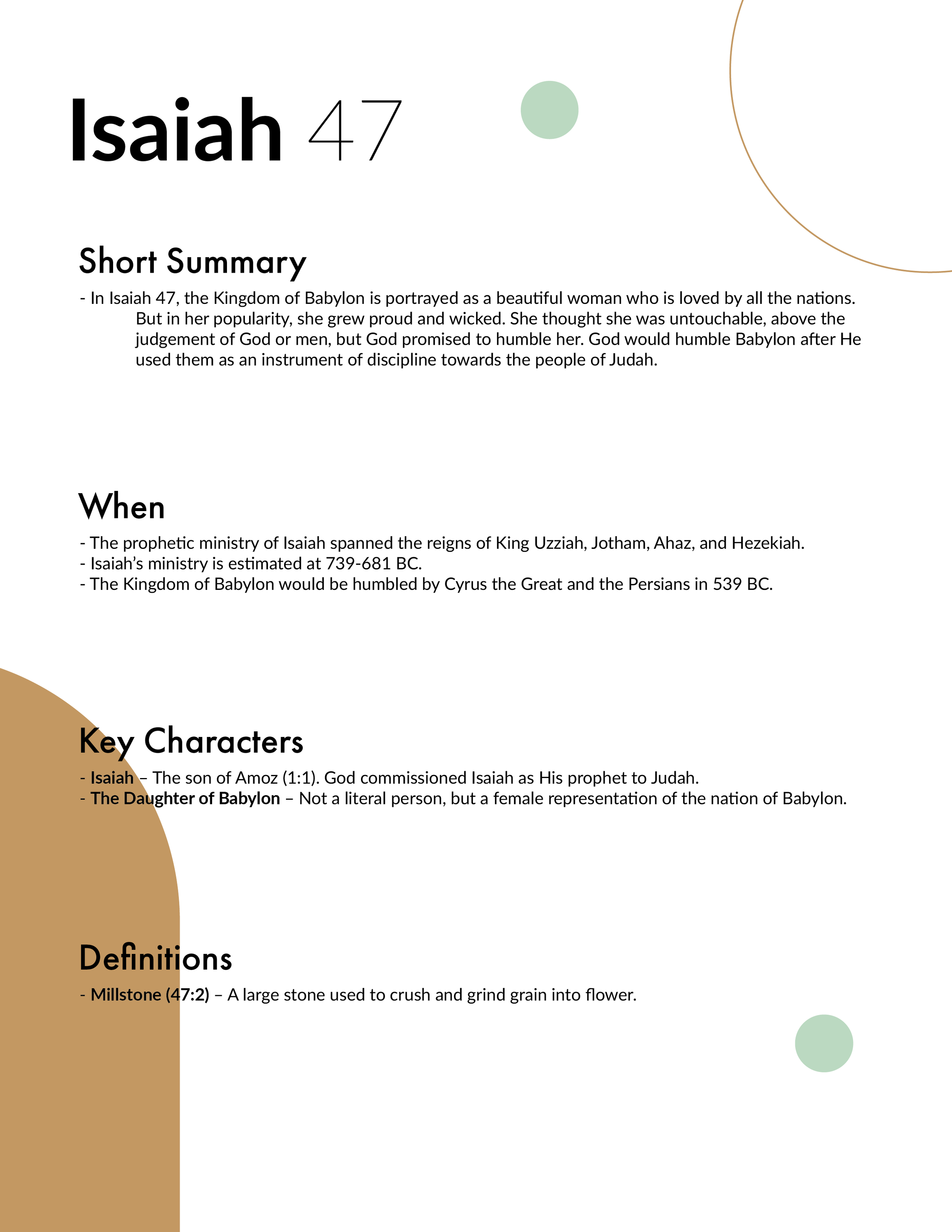 Isaiah 47 Bible Study and Explanation