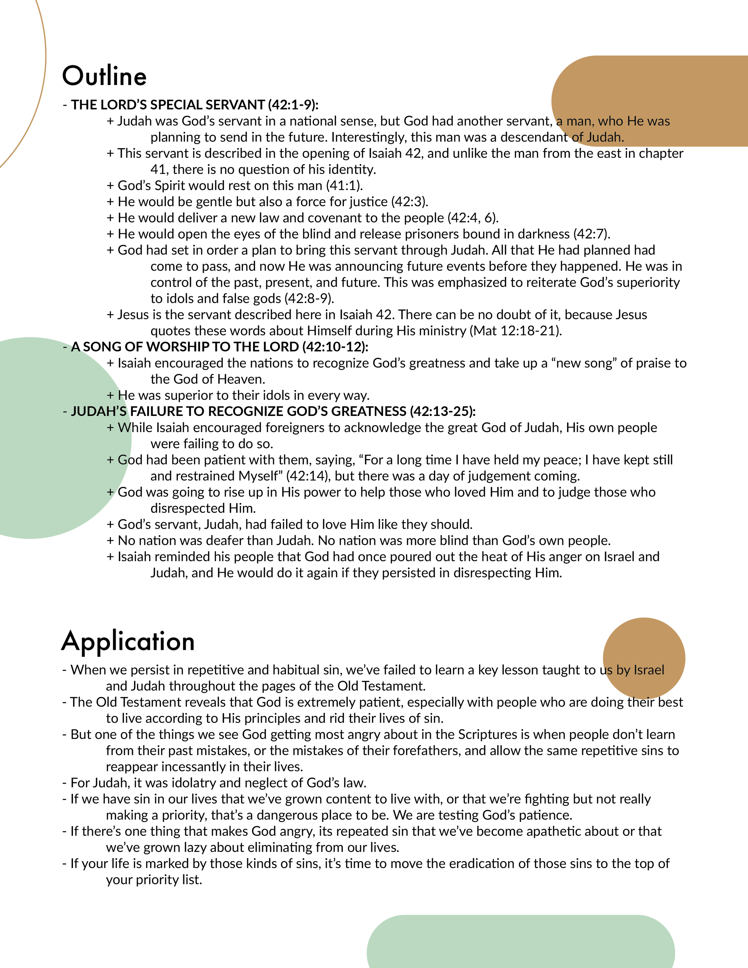 Isaiah 42 Outline and Application