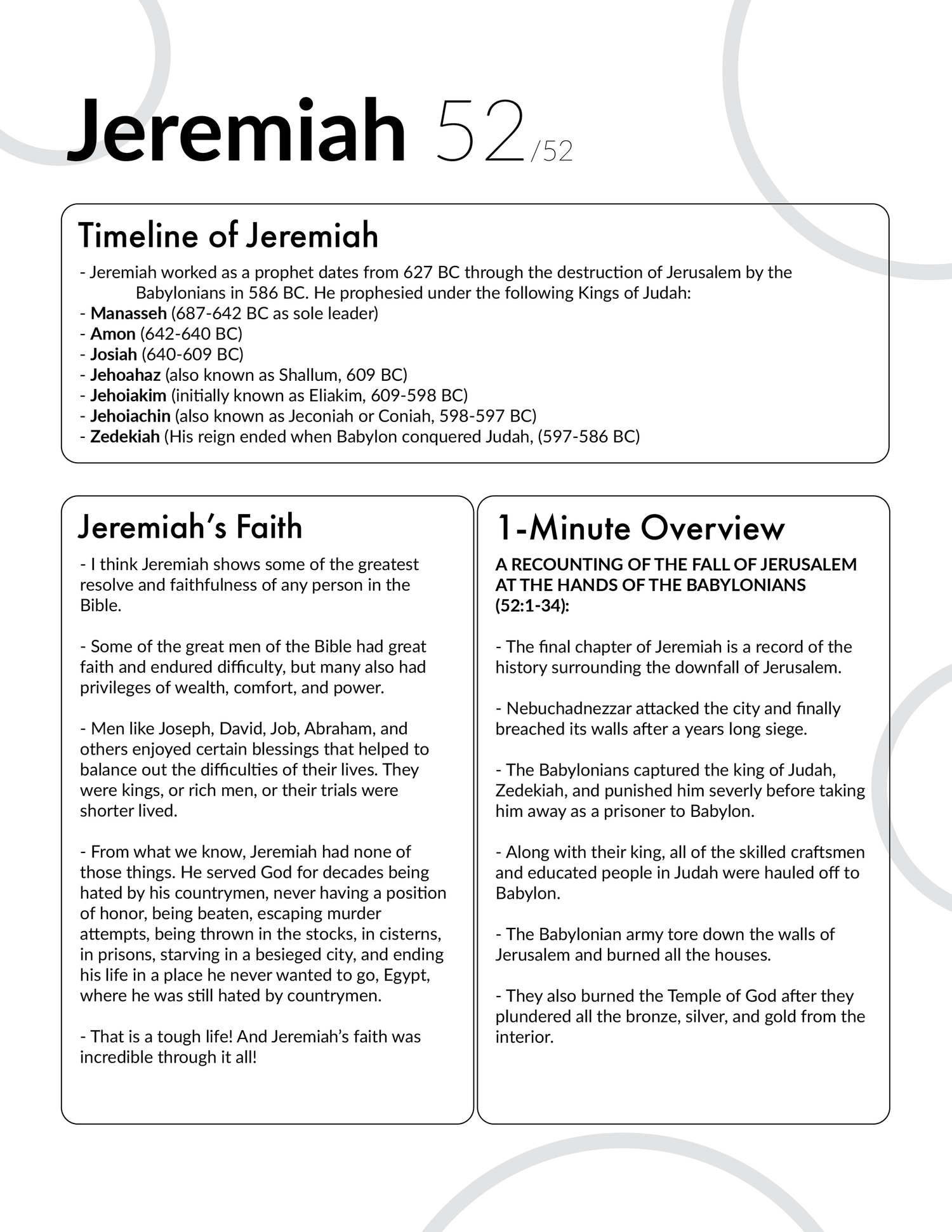 Jeremiah 52 - Bible Study, Explanation, and Application — 2BeLikeChrist