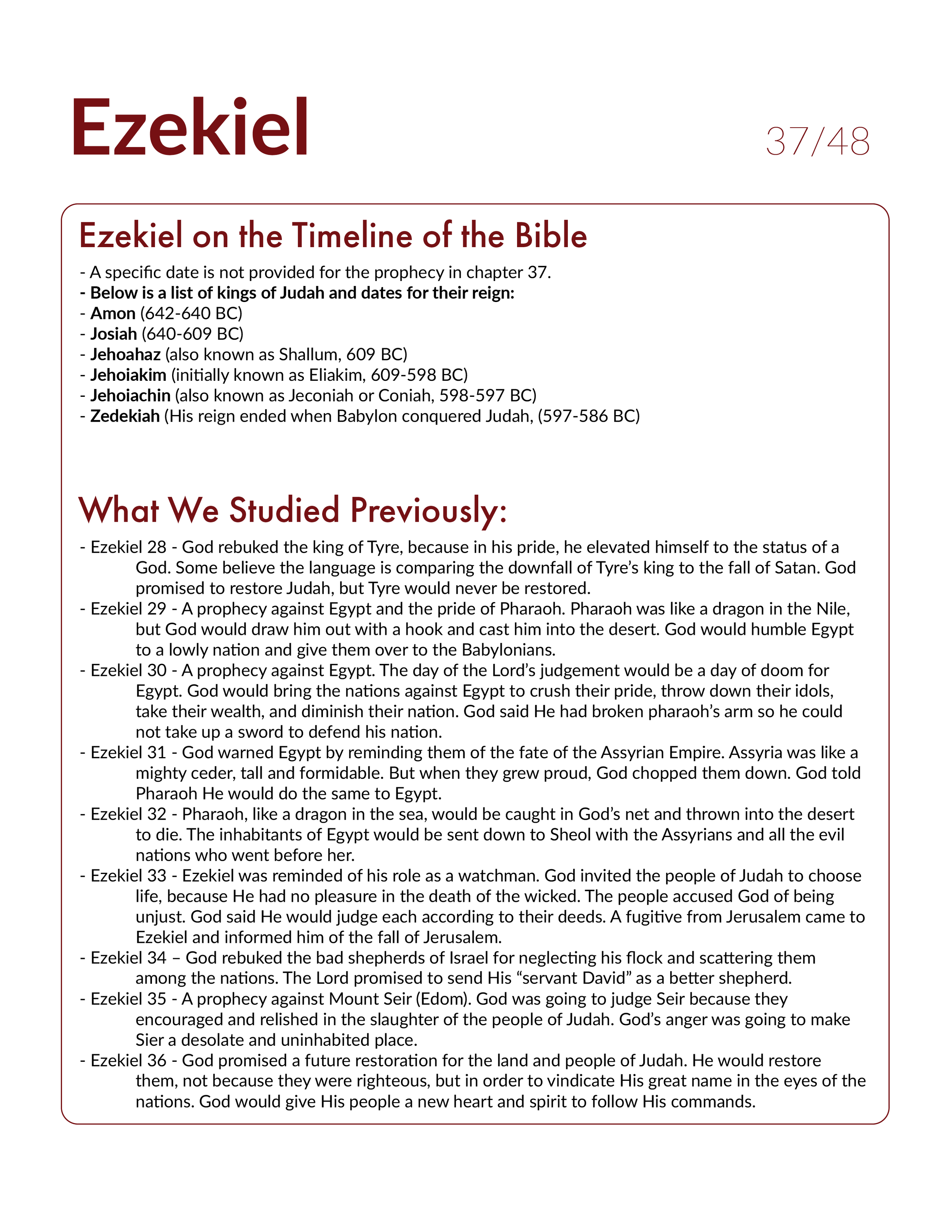Ezekiel 37 Bible Study