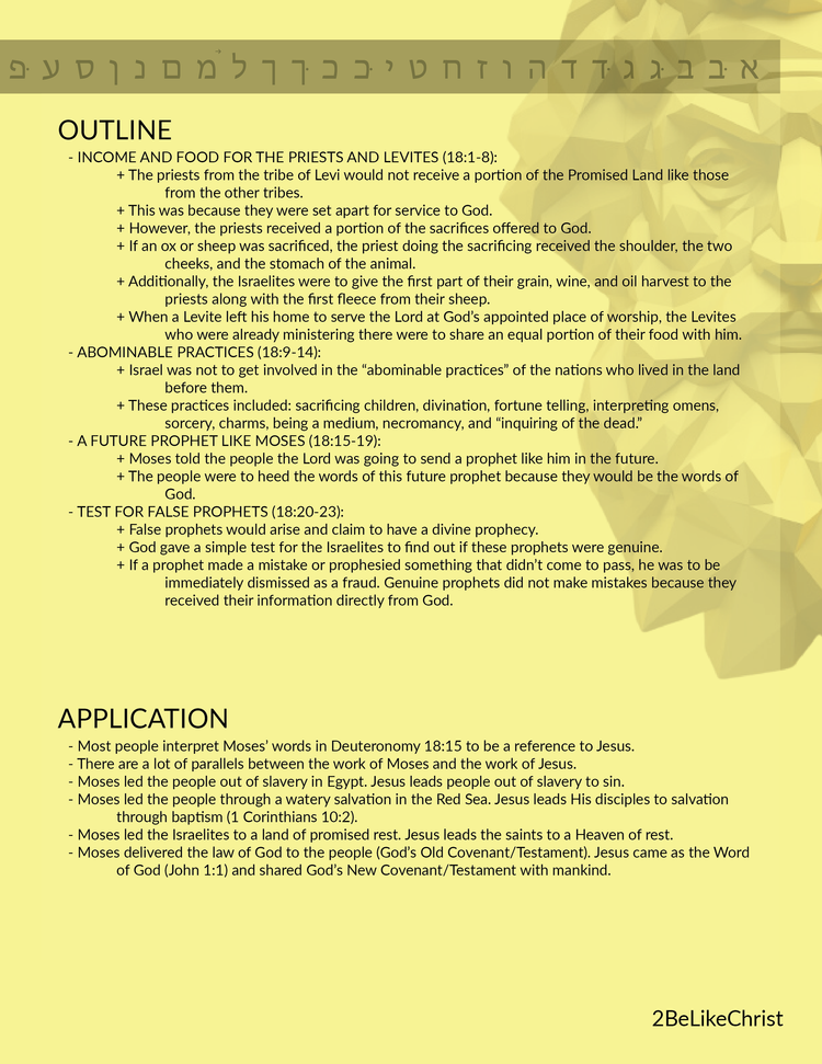 Deuteronomy 18 Summary 5 Minute Bible Study 2BeLikeChrist deuteronomy-18-summary-5-minute-bible-study-2belikechrist