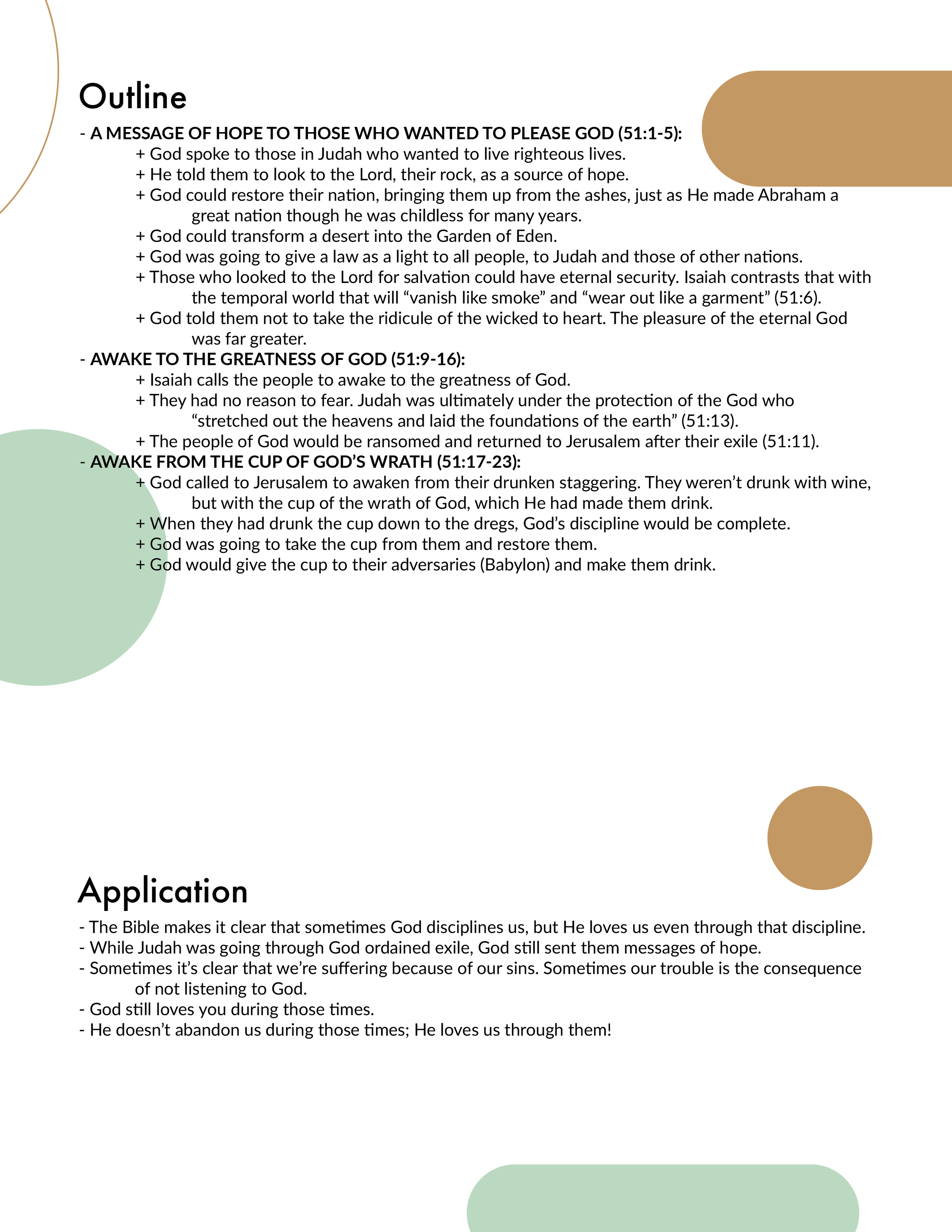Isaiah 51 Outline and Application