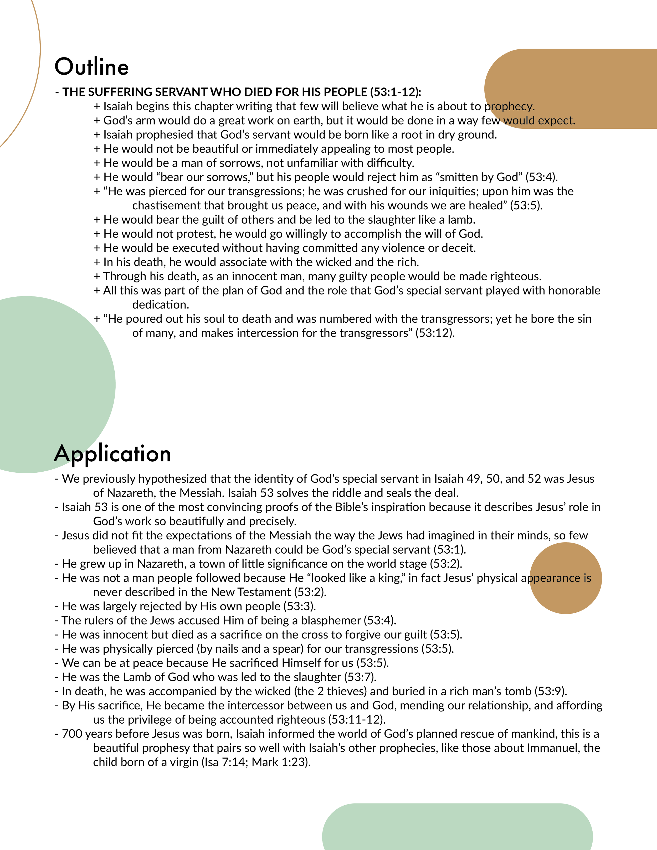 Isaiah 53 Outline and Application