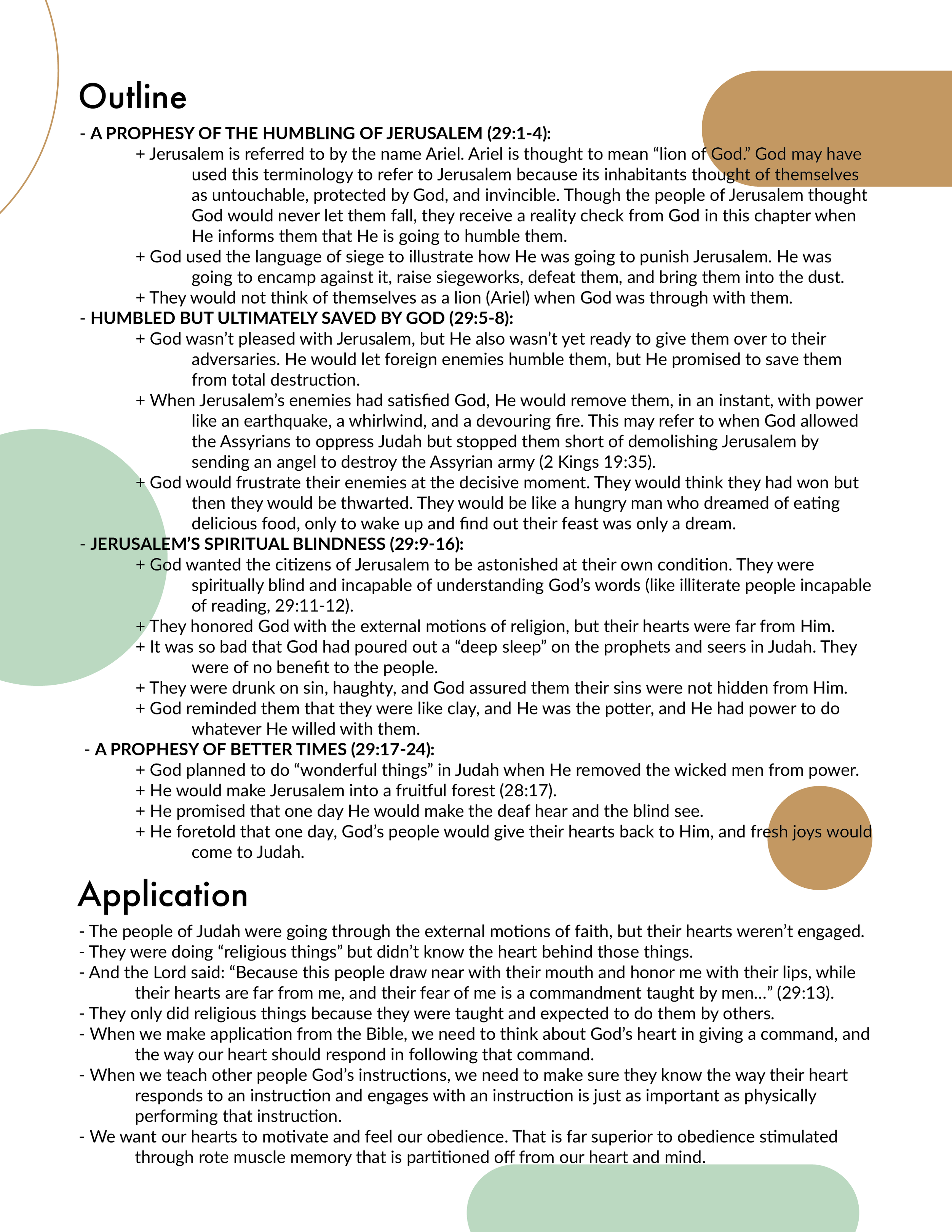 Isaiah 29 Outline and Application
