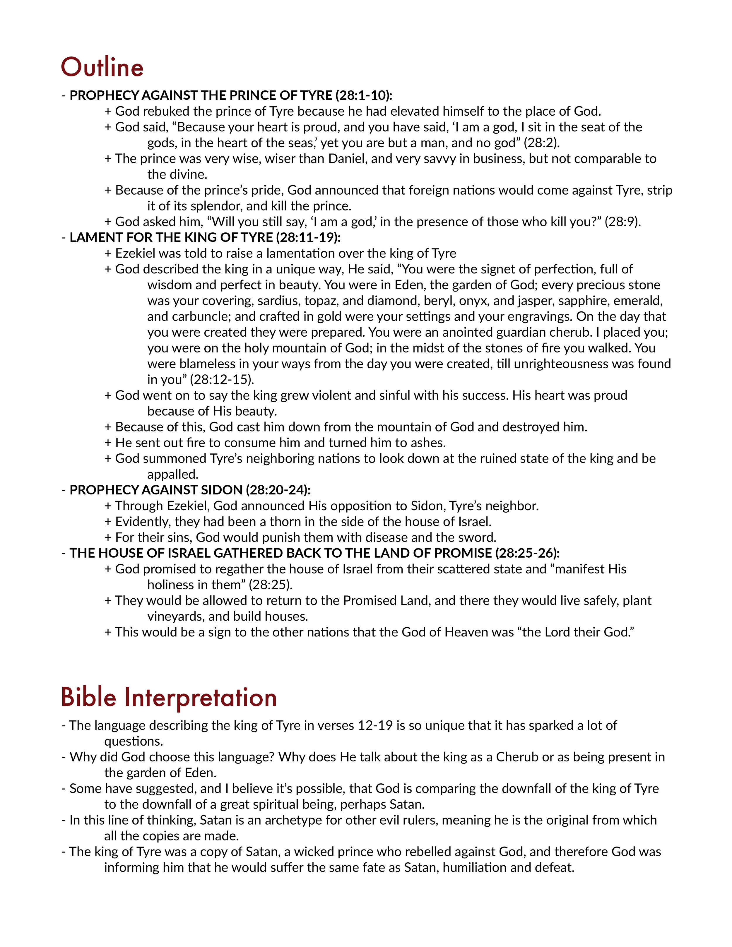 Ezekiel 28 Summary and explanation