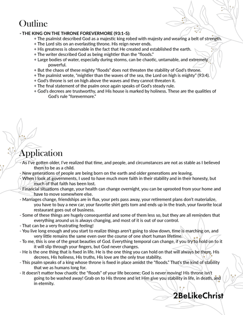Psalm 93 Summary 5 Minute Bible Study 2BeLikeChrist psalm-93-summary-5-minute-bible-study-2belikechrist