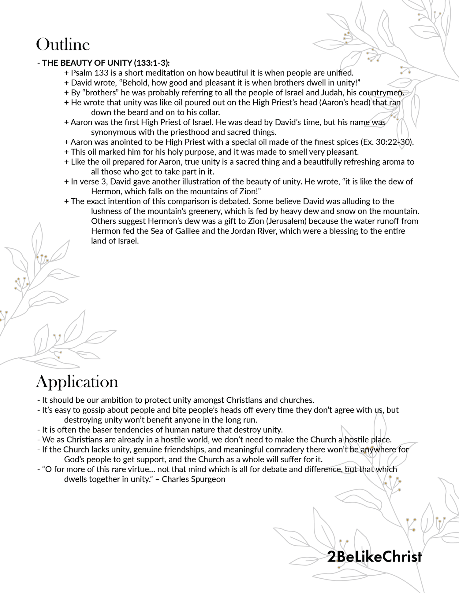 Psalm 133 Summary