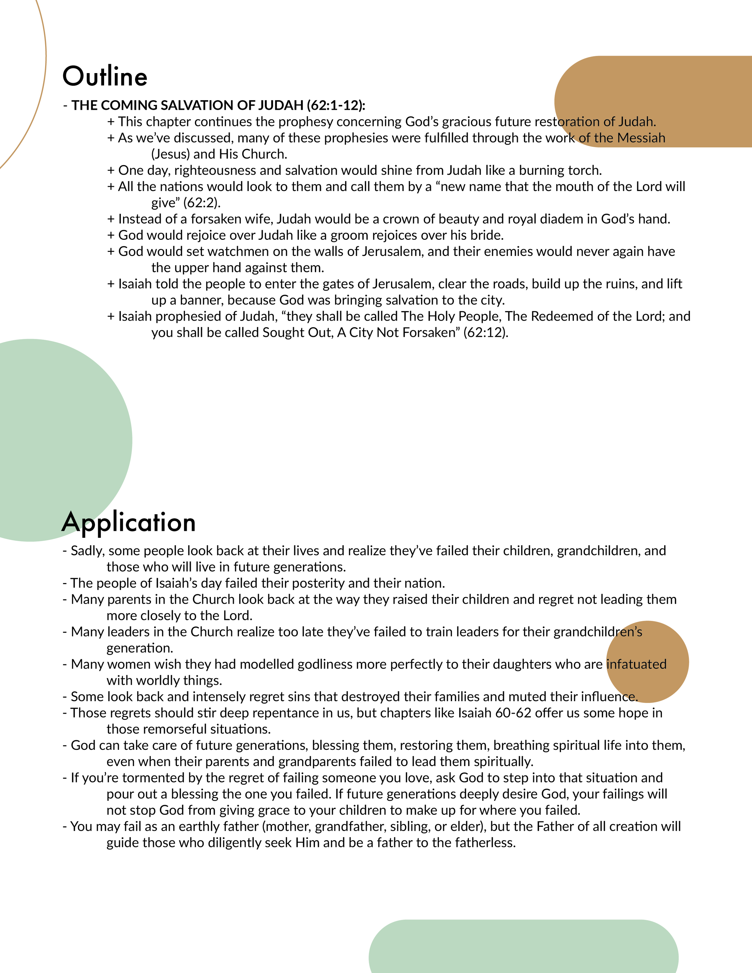 Isaiah 62 Outline and Application