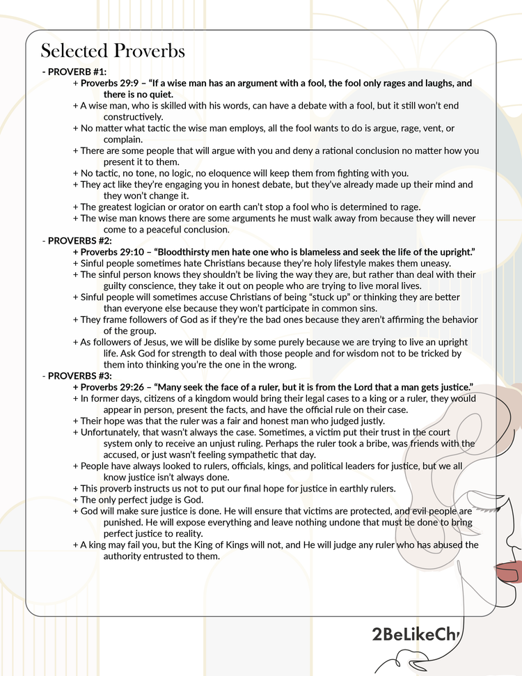 Proverbs 29 Summary - 5 Minute Bible Study — 2BeLikeChrist