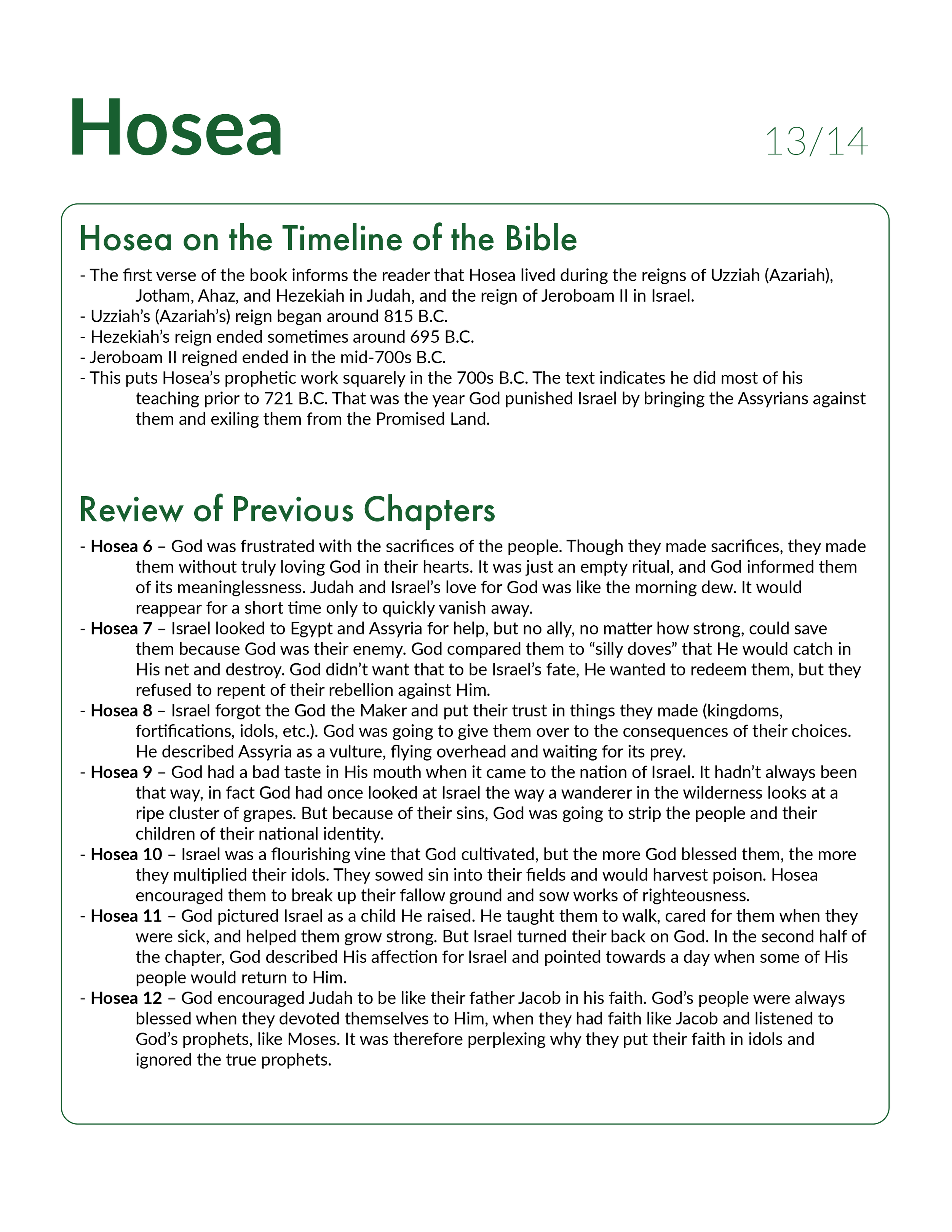 Hosea 13 Bible Study