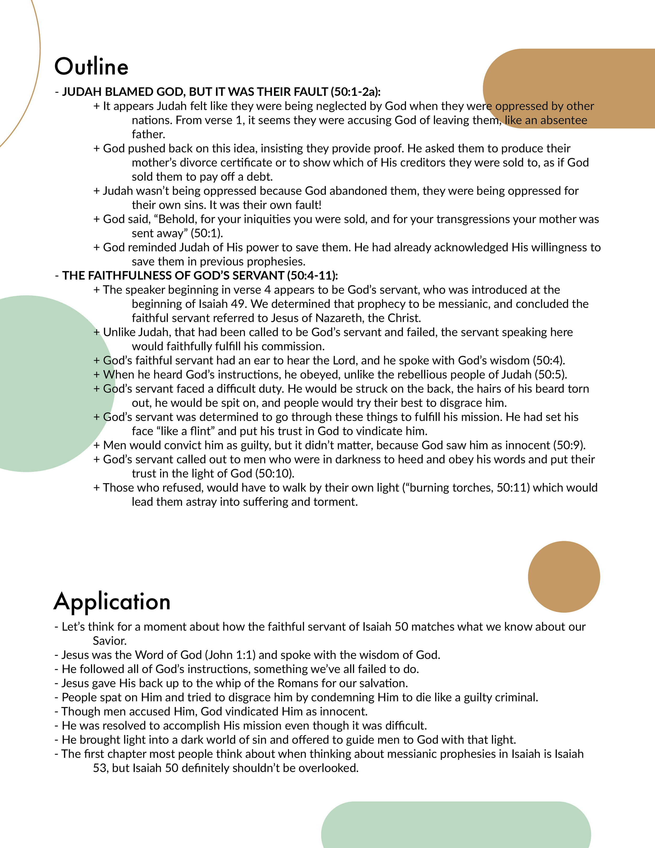 Isaiah 50 Outline and Application