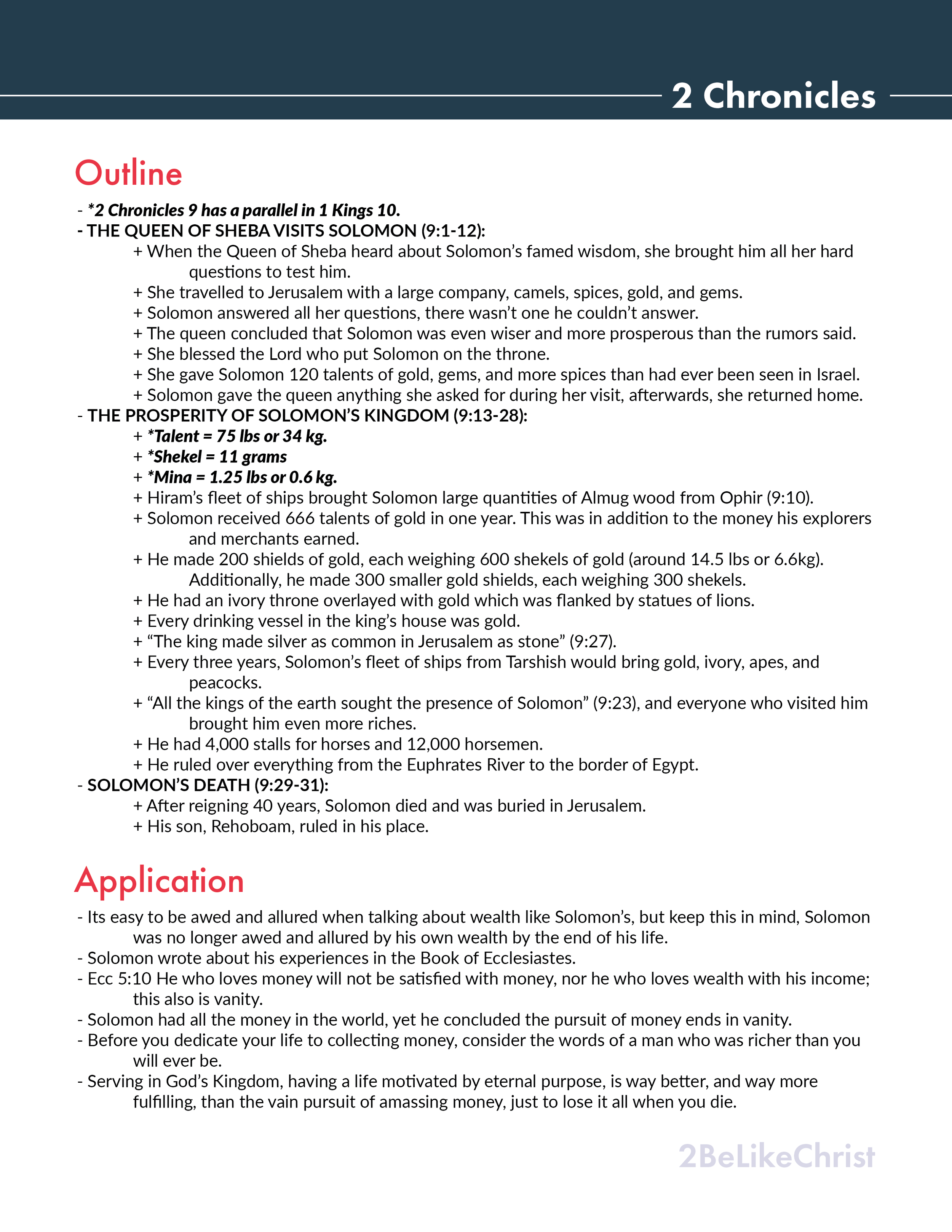 2 Chronicles 9 Summary