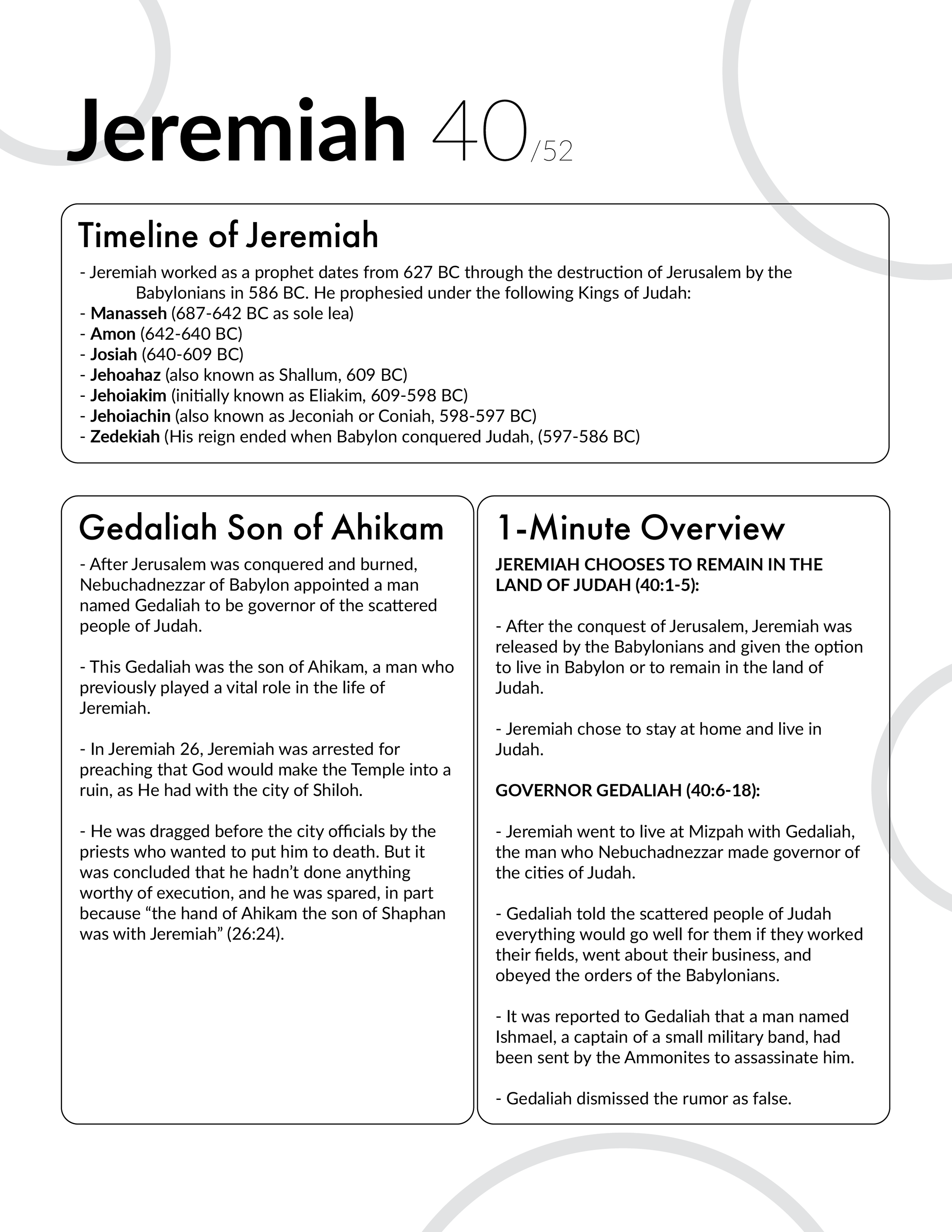 Jeremiah 40 Bible Study and Commentary