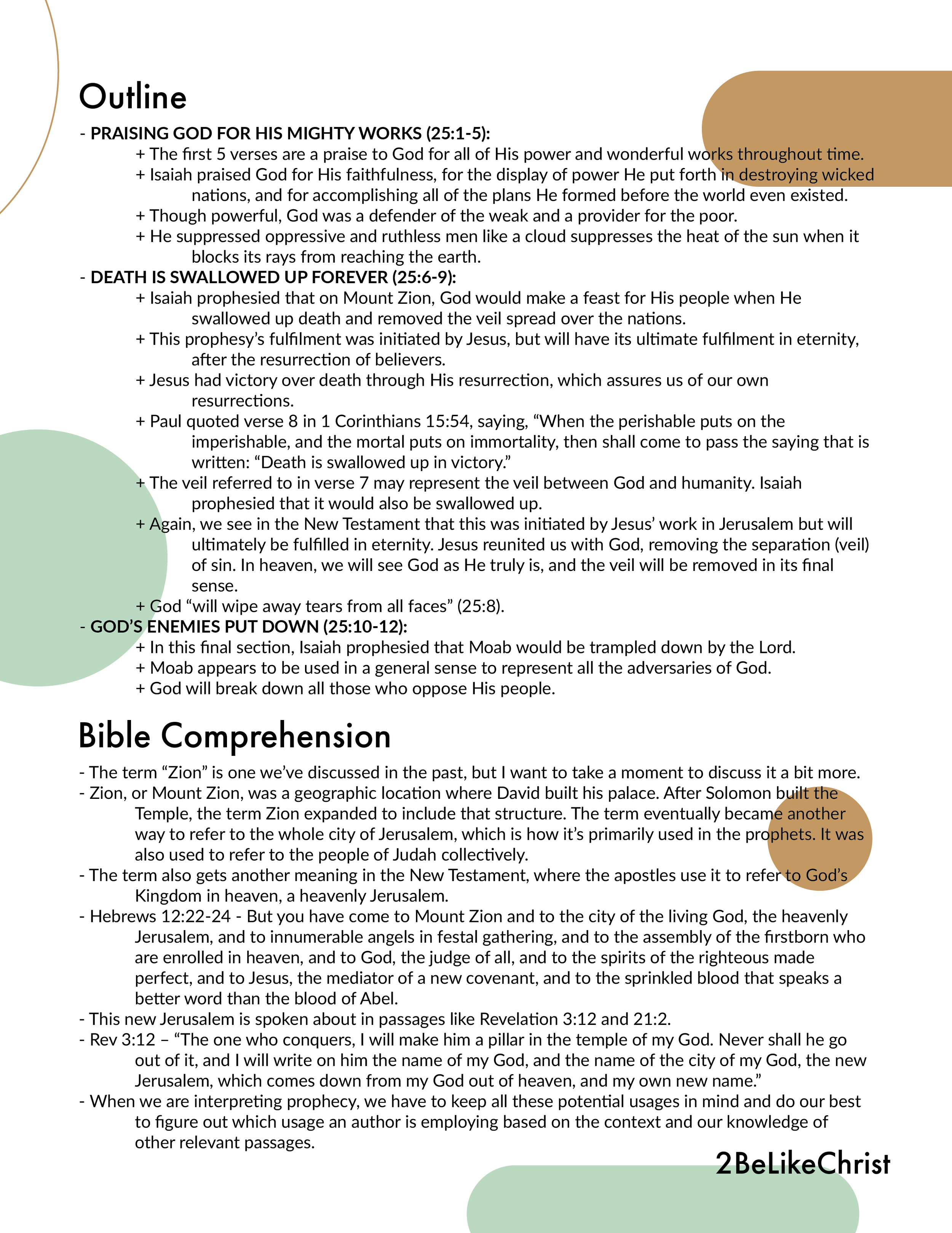 Isaiah 25 - Bible Study in 5 Minutes — 2BeLikeChrist