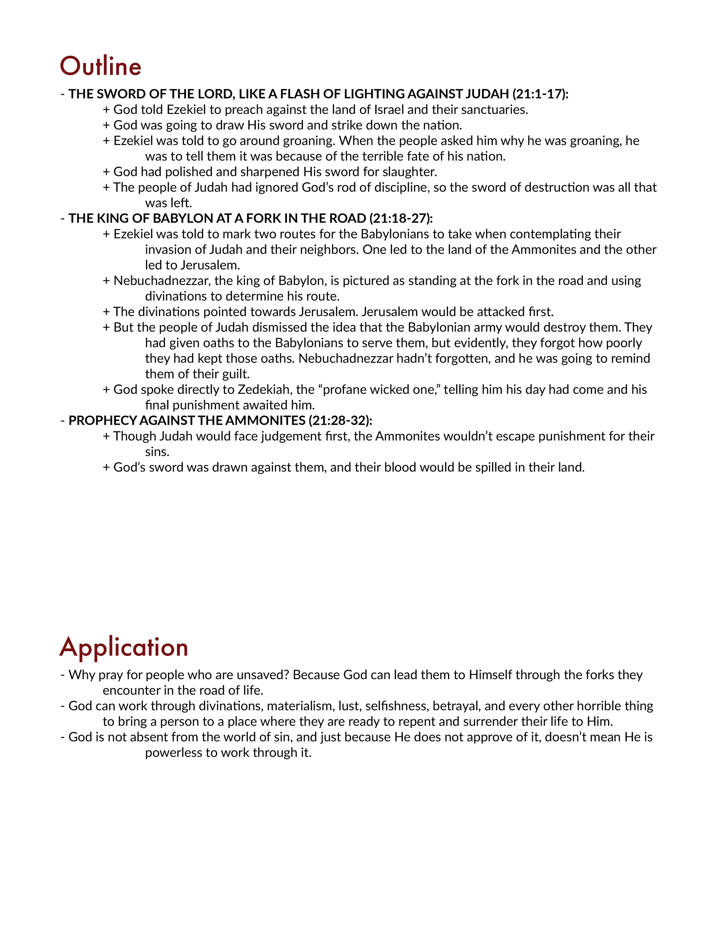 Ezekiel 21 Summary and Commentary