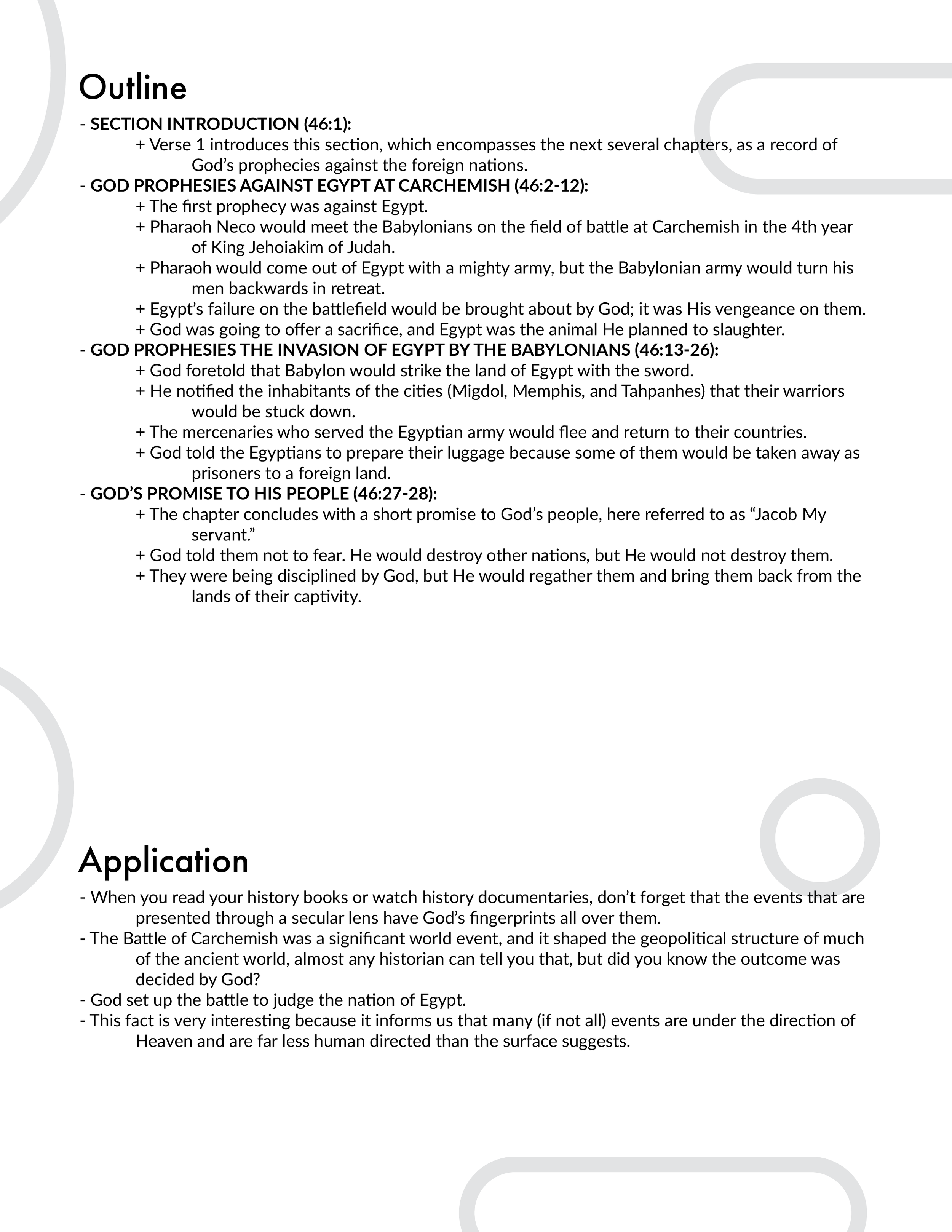 Jeremiah 46 Outline and Application