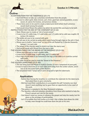 Exodus 25 Summary: A Concise Overview in 5 Minutes — 2BeLikeChrist