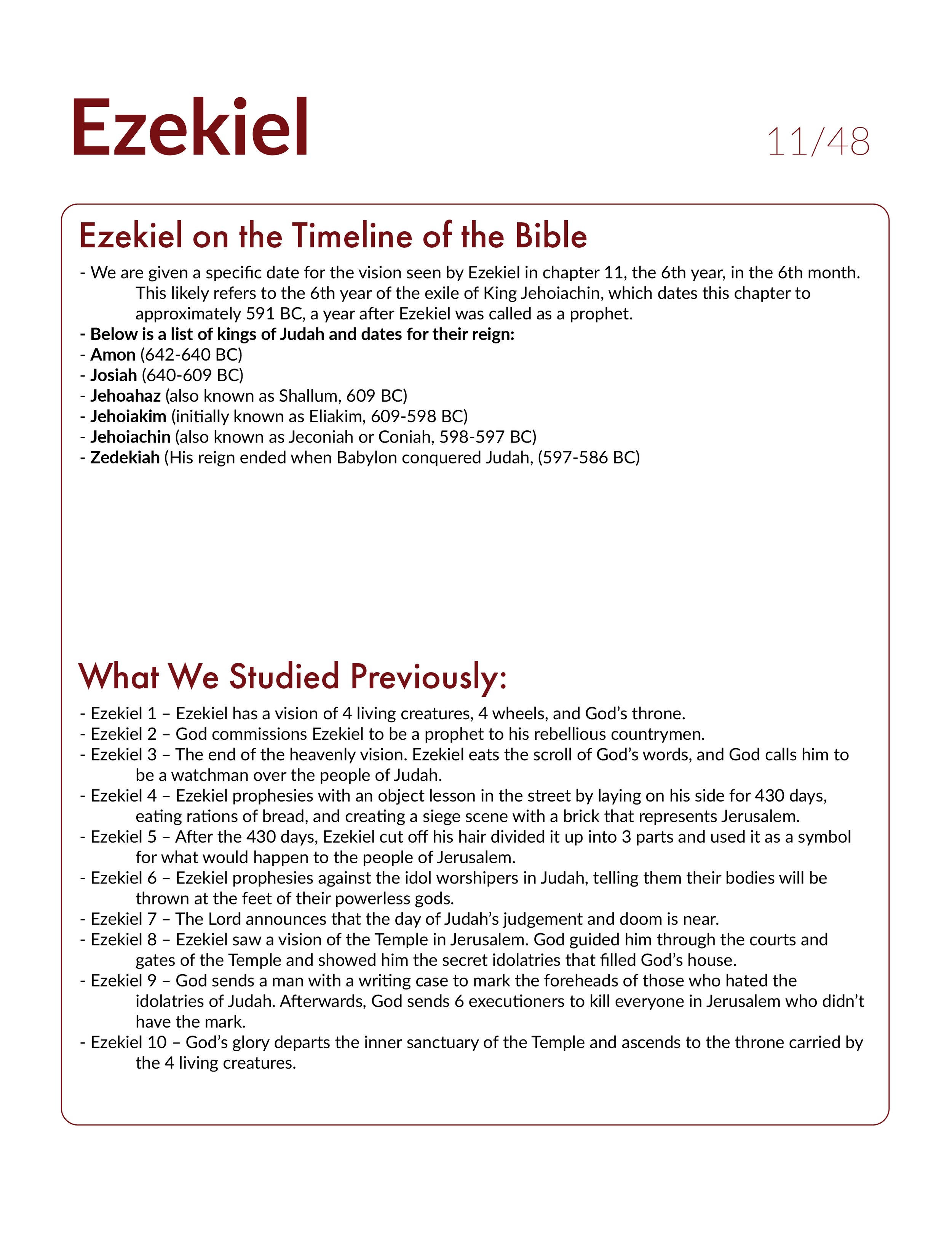 Ezekiel 11 Bible study and Commentary