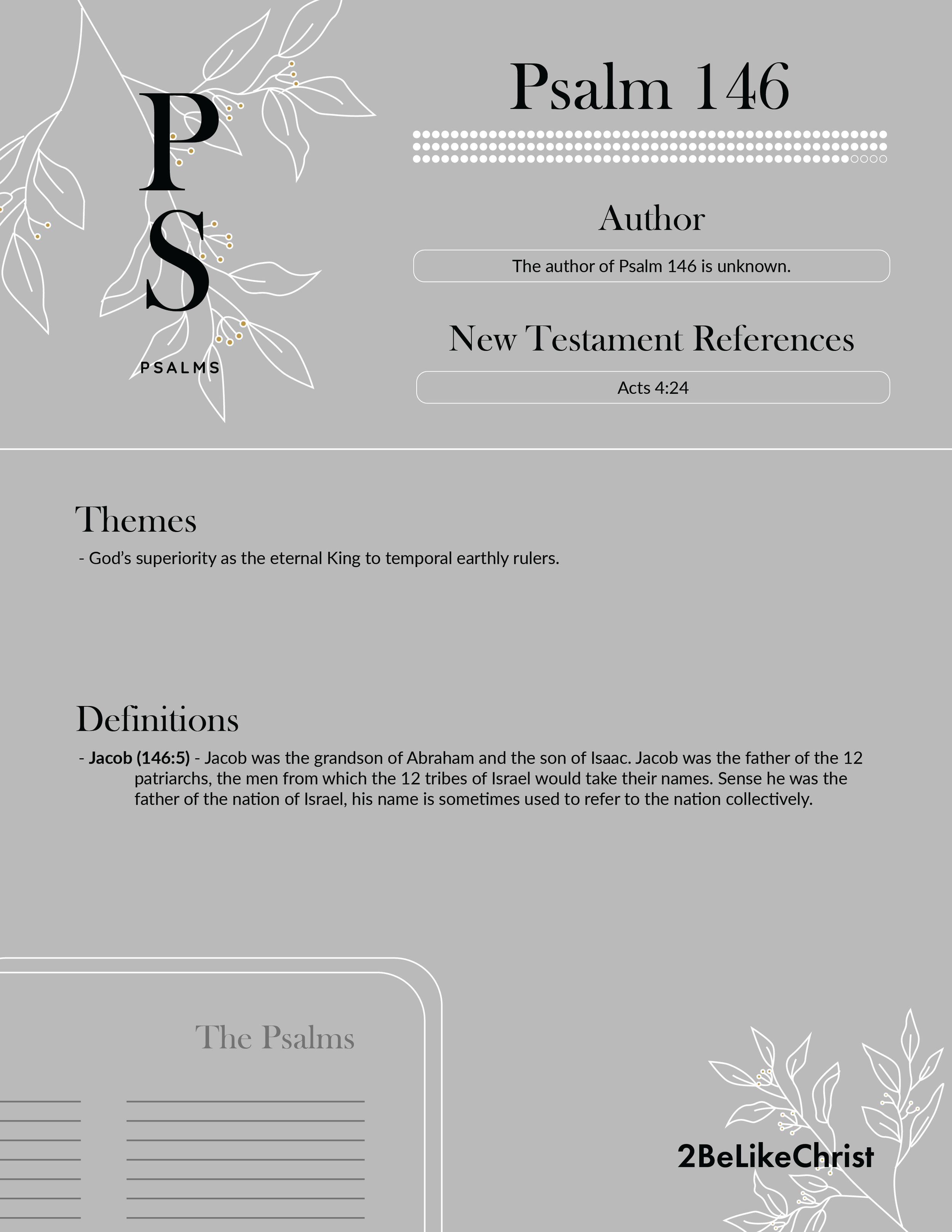 Psalm 146 Summary - 5 Minute Bible Study — 2BeLikeChrist