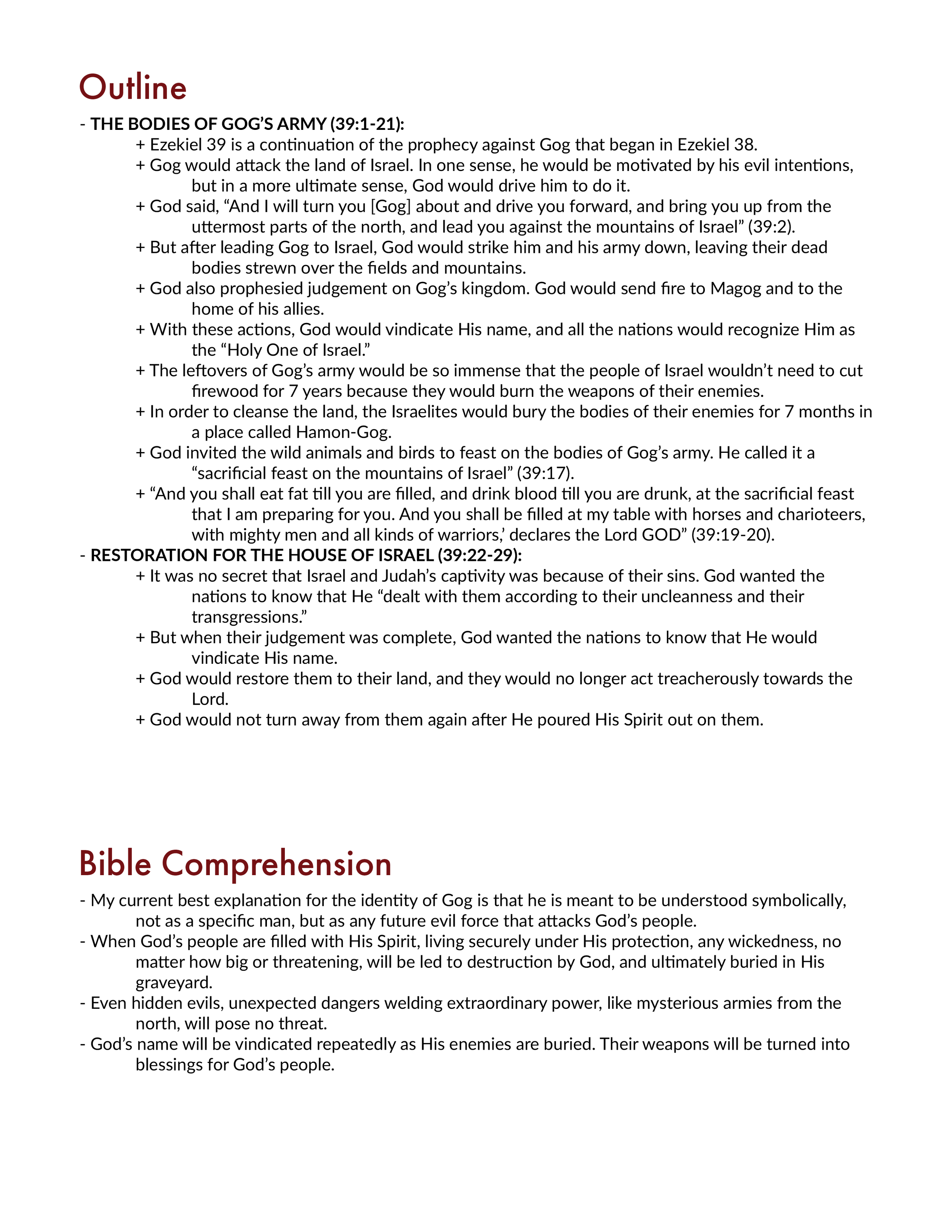 Ezekiel 39 Bible Study and Summary